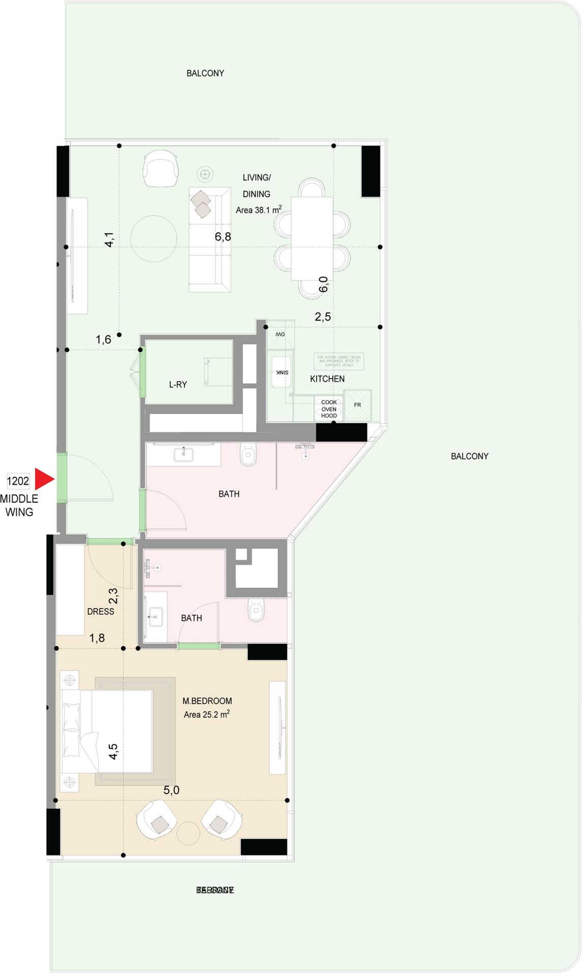 Floor plan — 1 BR
