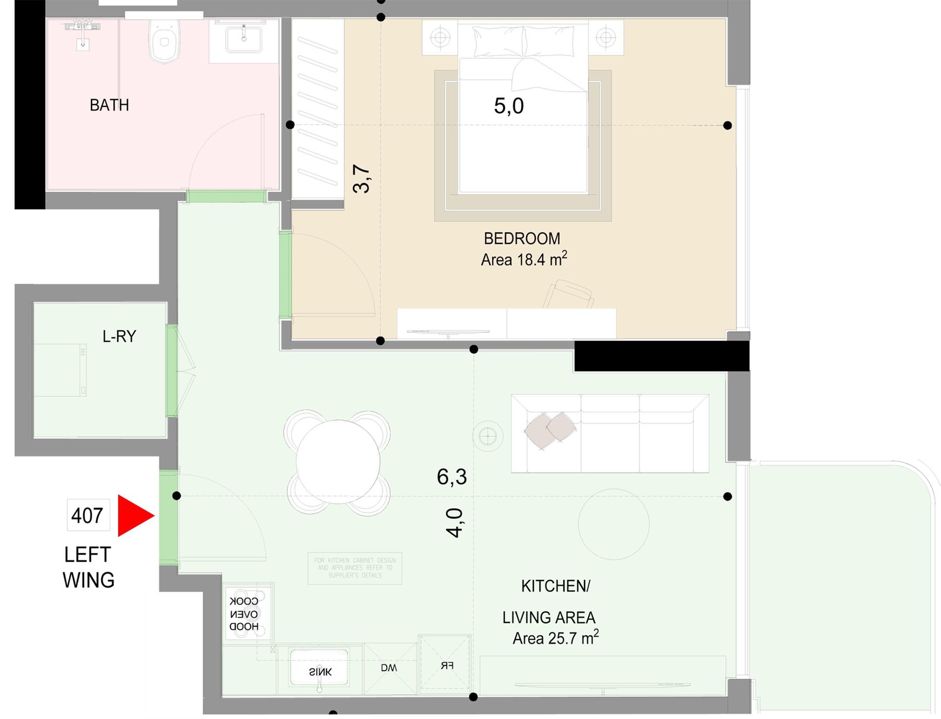 Floor plan — 1 BR