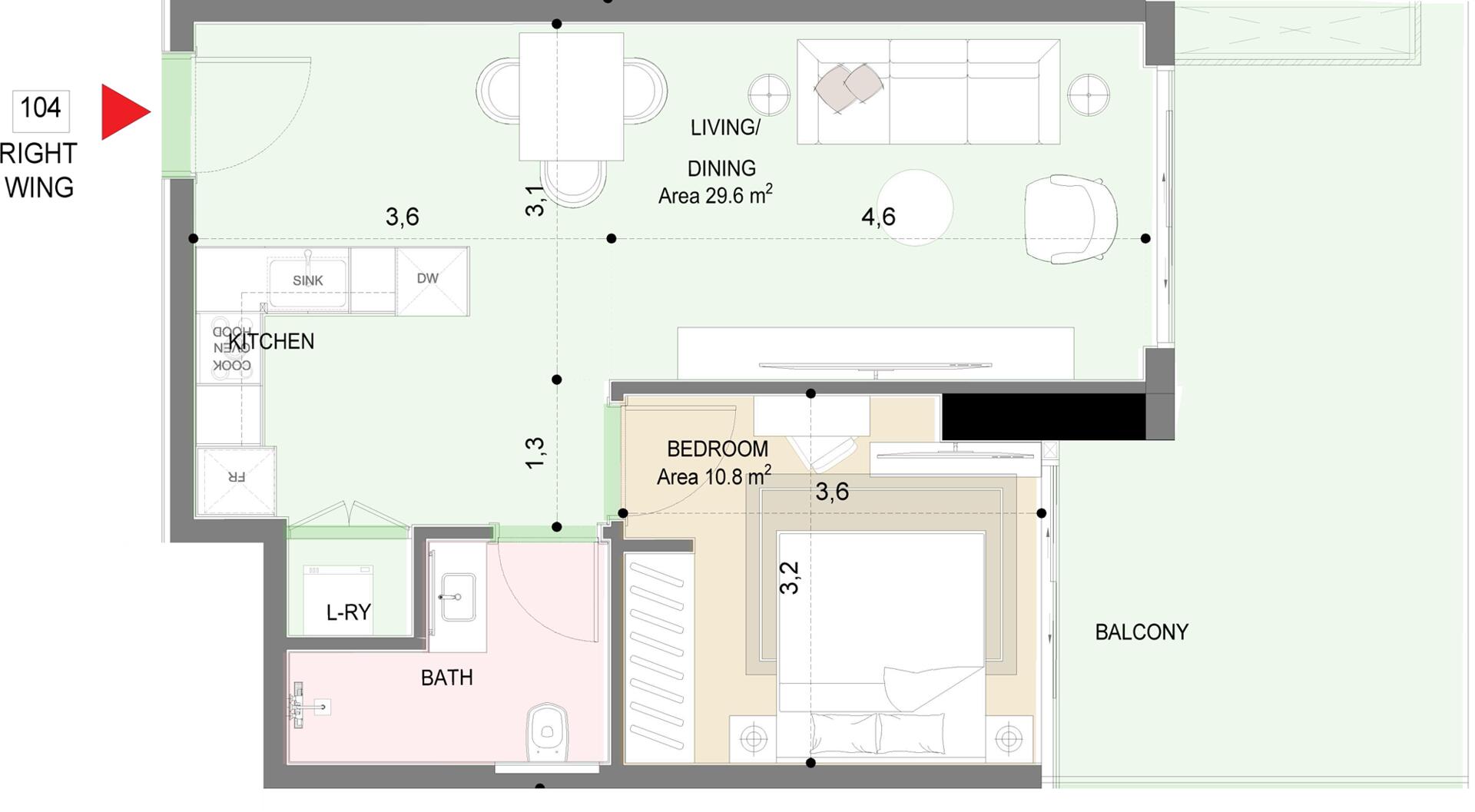 Floor plan — 1 BR