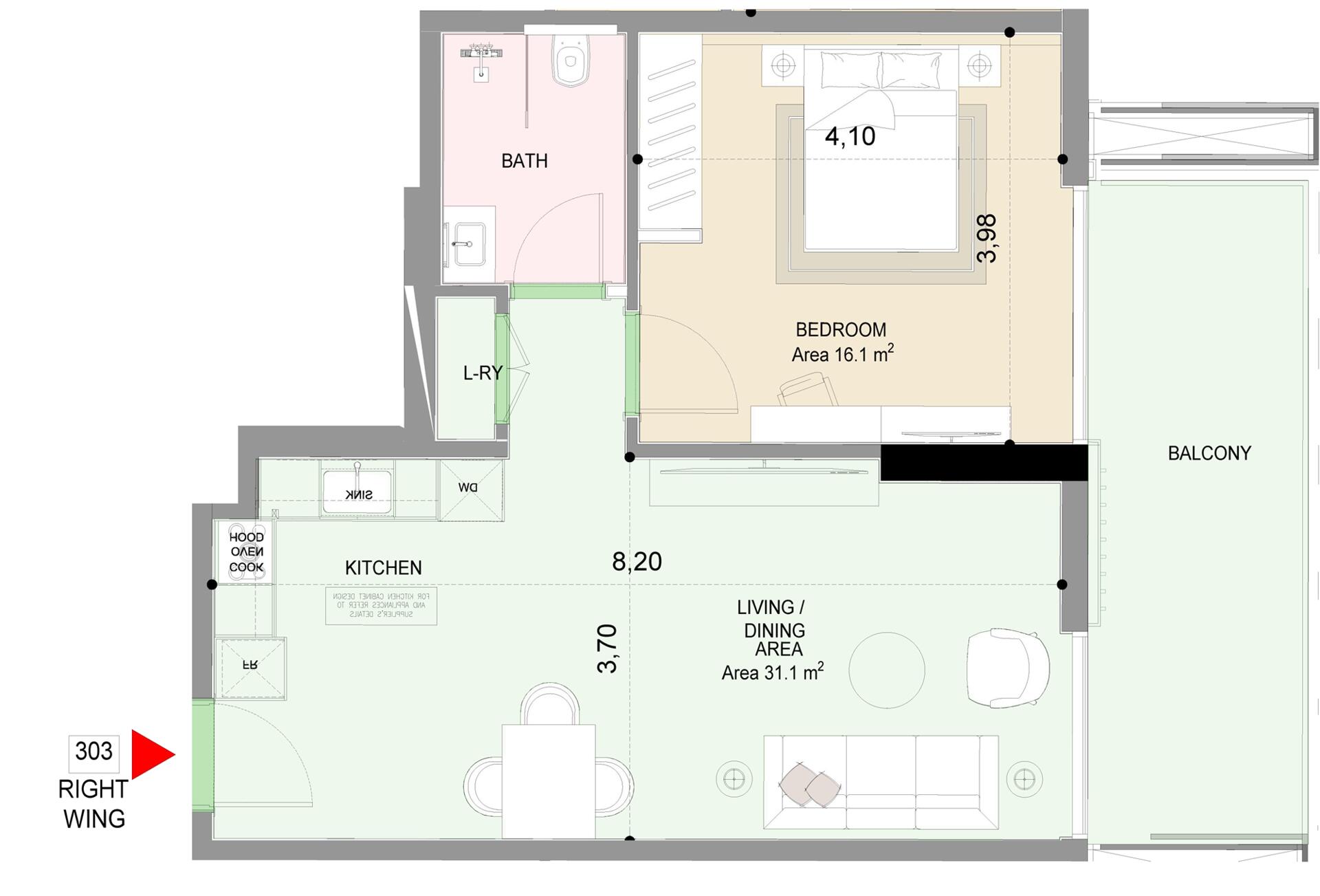 Floor plan — 1 BR