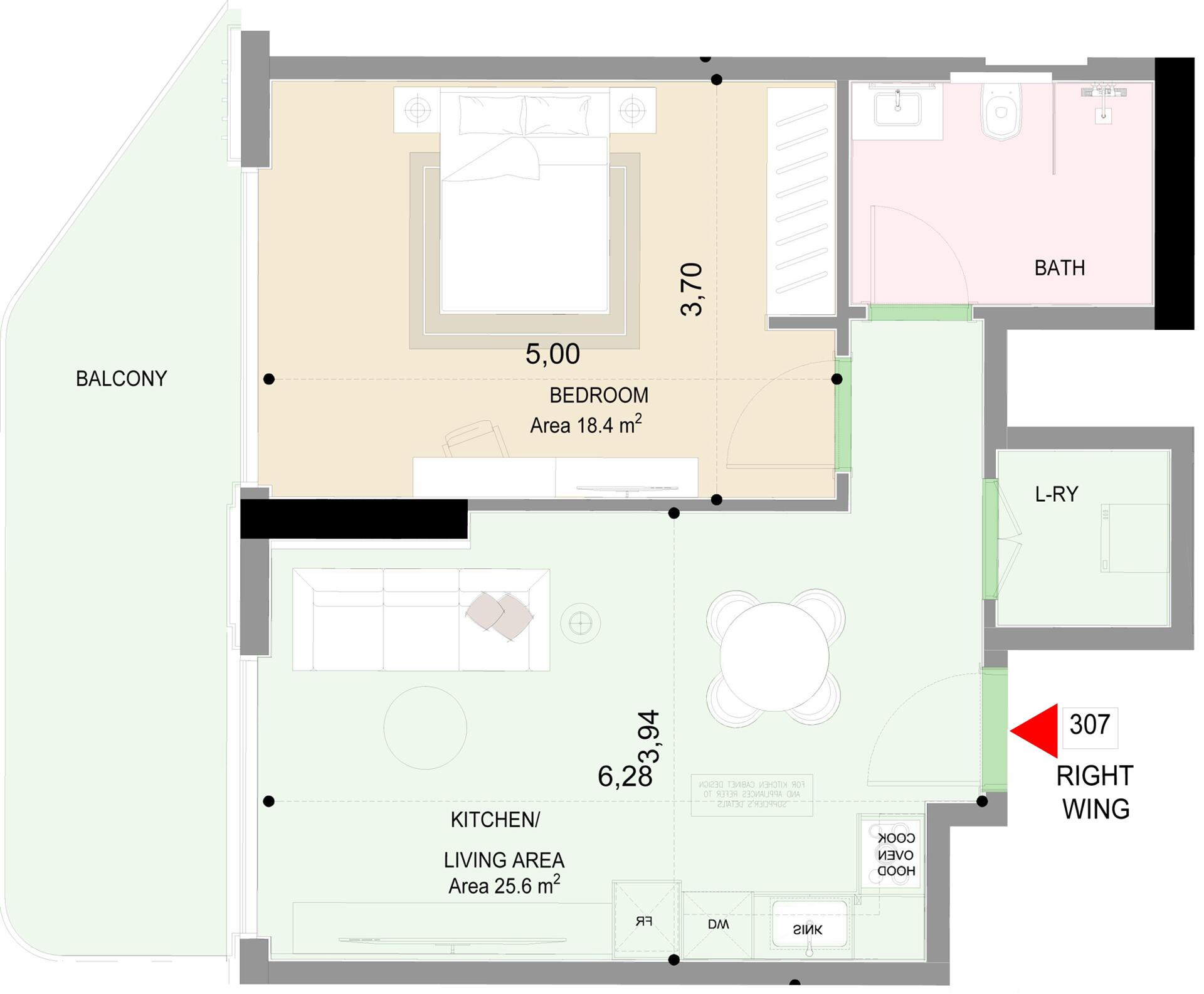 Floor plan — 1 BR