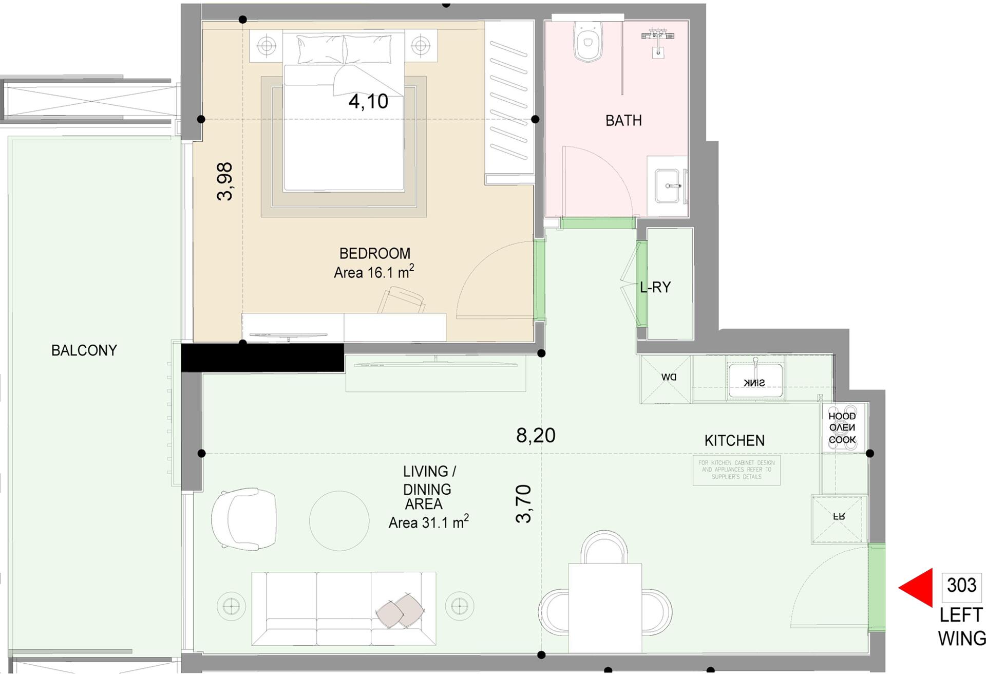 Floor plan — 1 BR