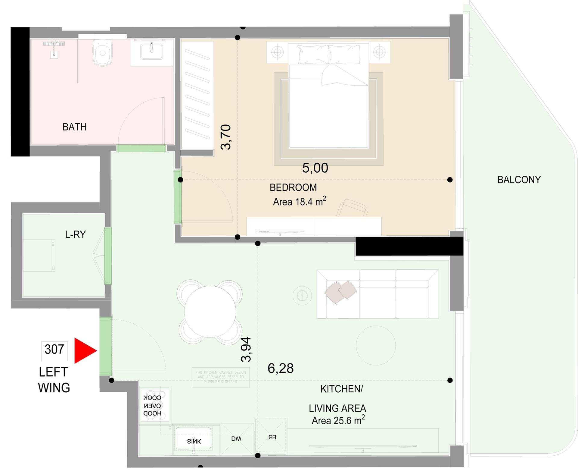 Floor plan — 1 BR