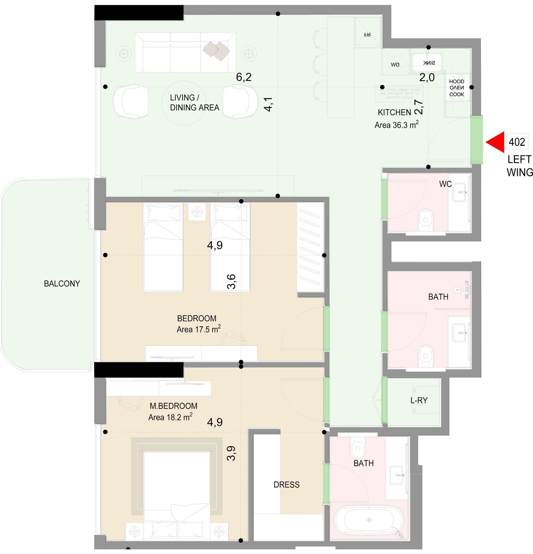 Floor plan — 2 BR
