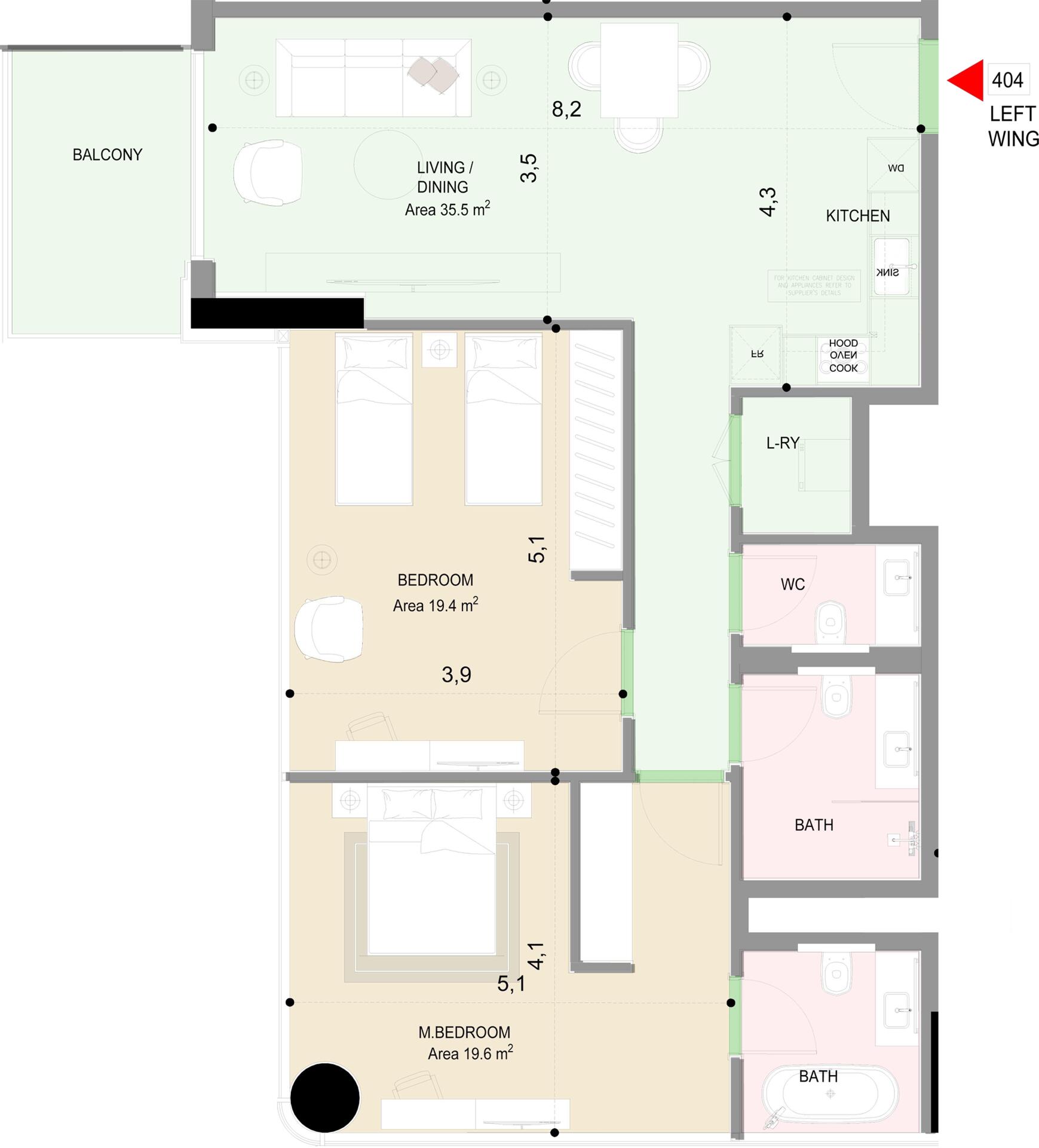 Floor plan — 2 BR