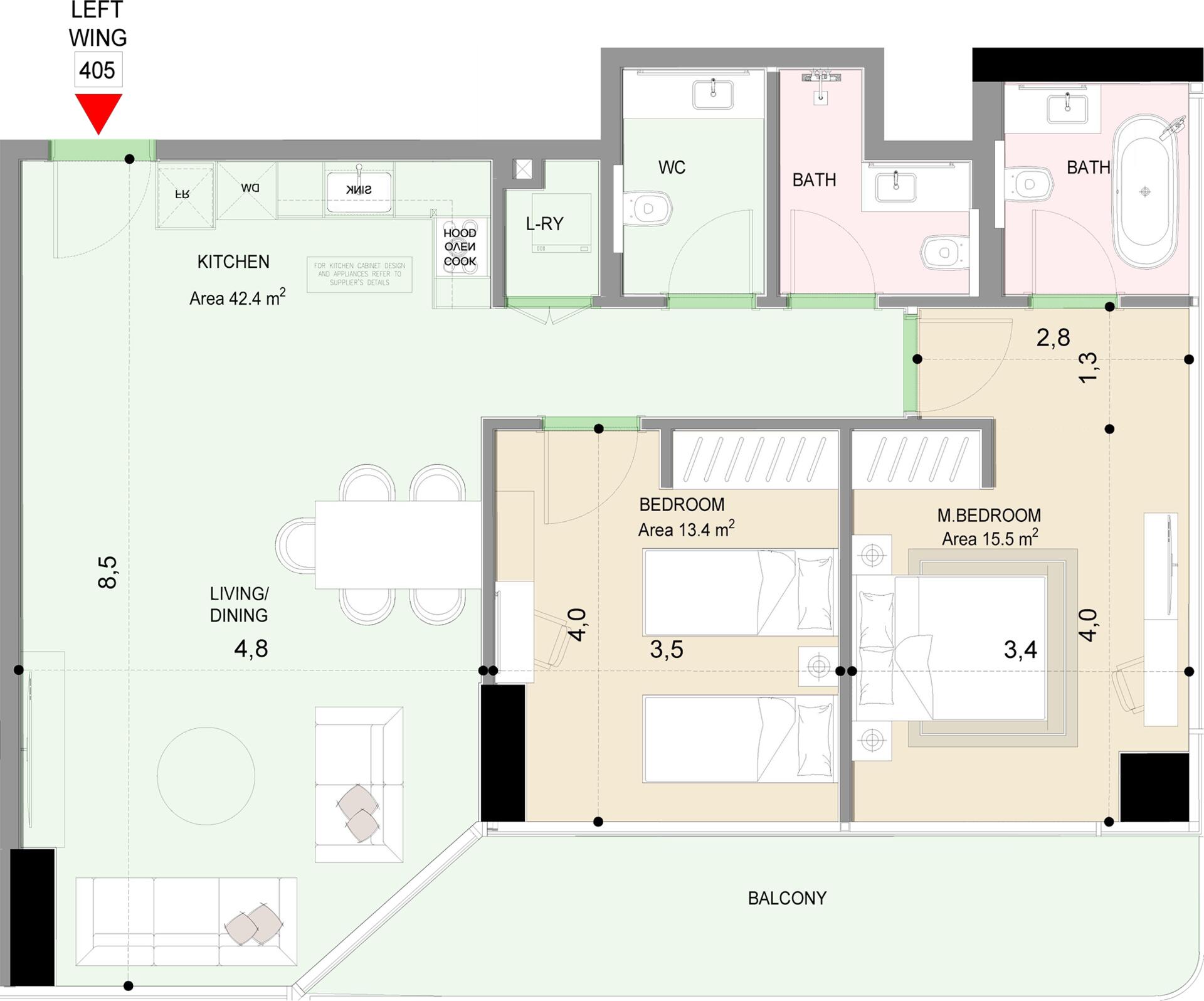 Floor plan — 2 BR