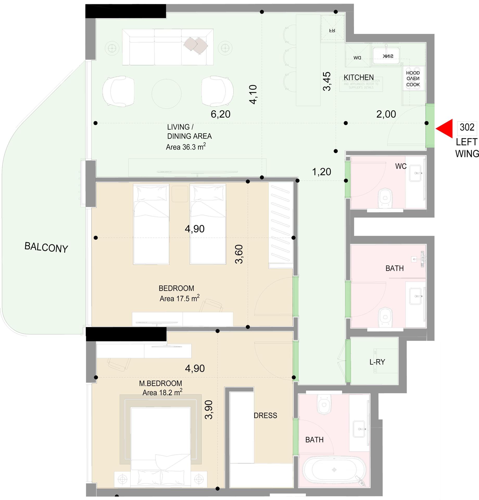 Floor plan — 2 BR