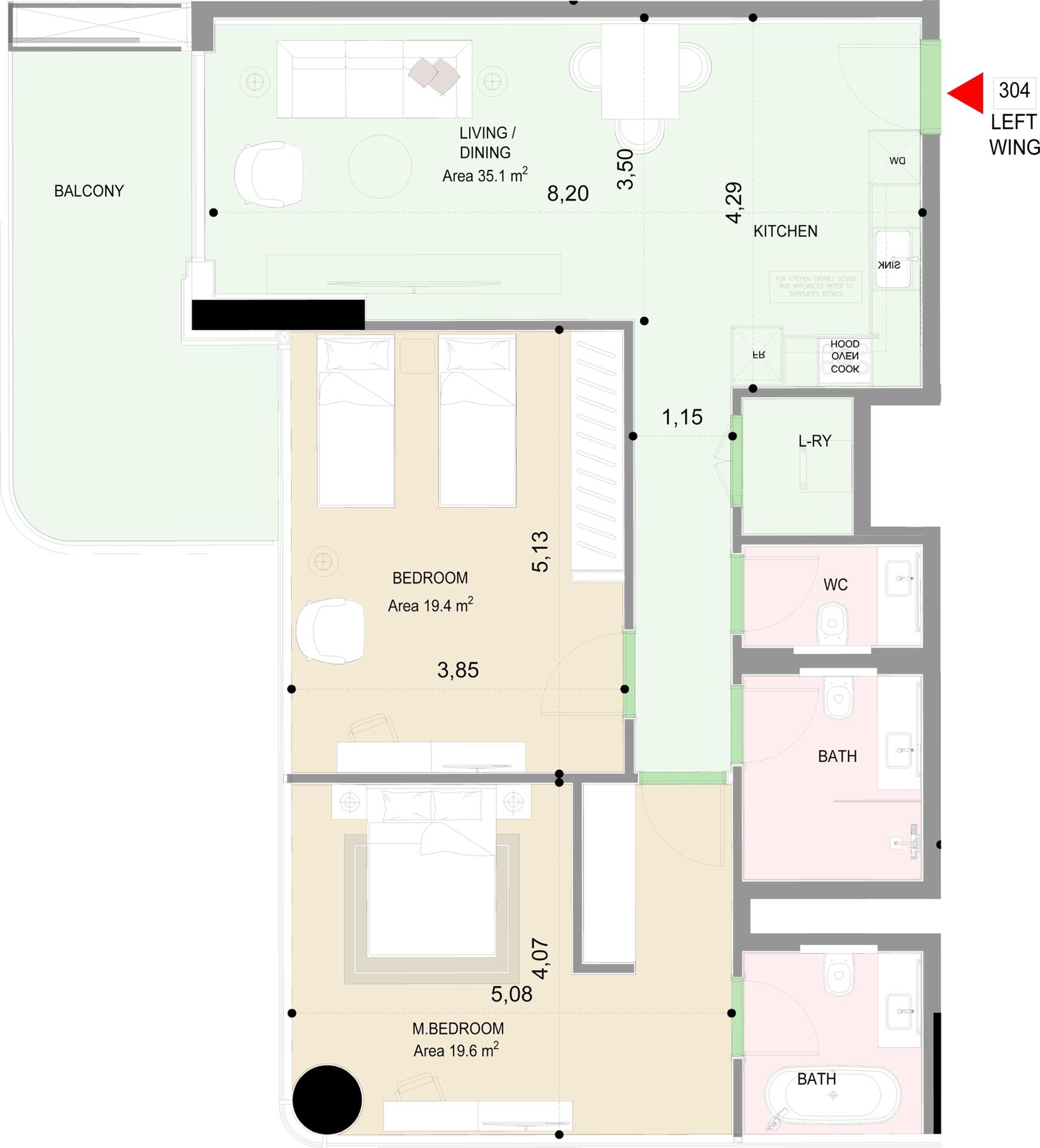 Floor plan — 2 BR