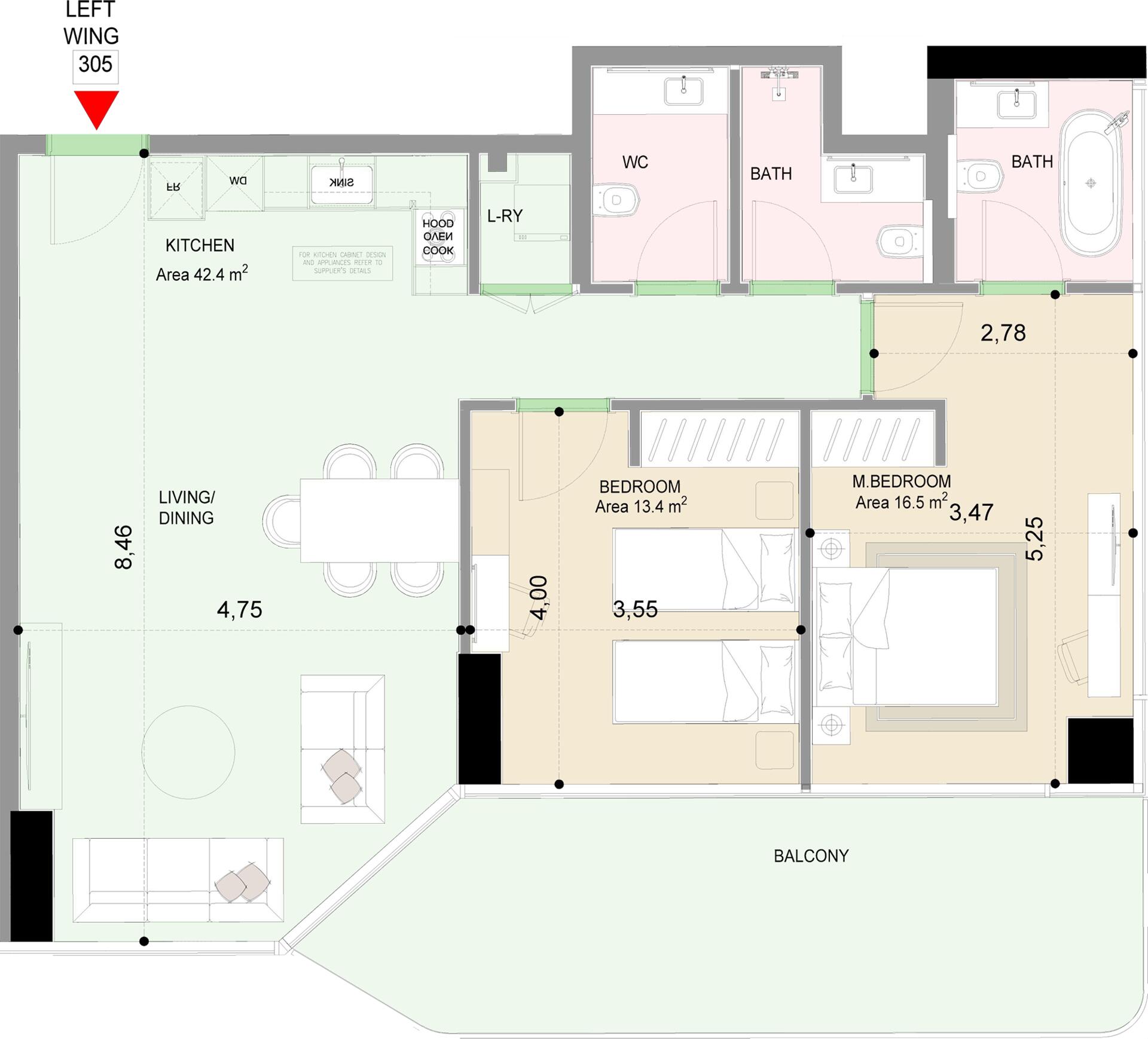 Floor plan — 2 BR