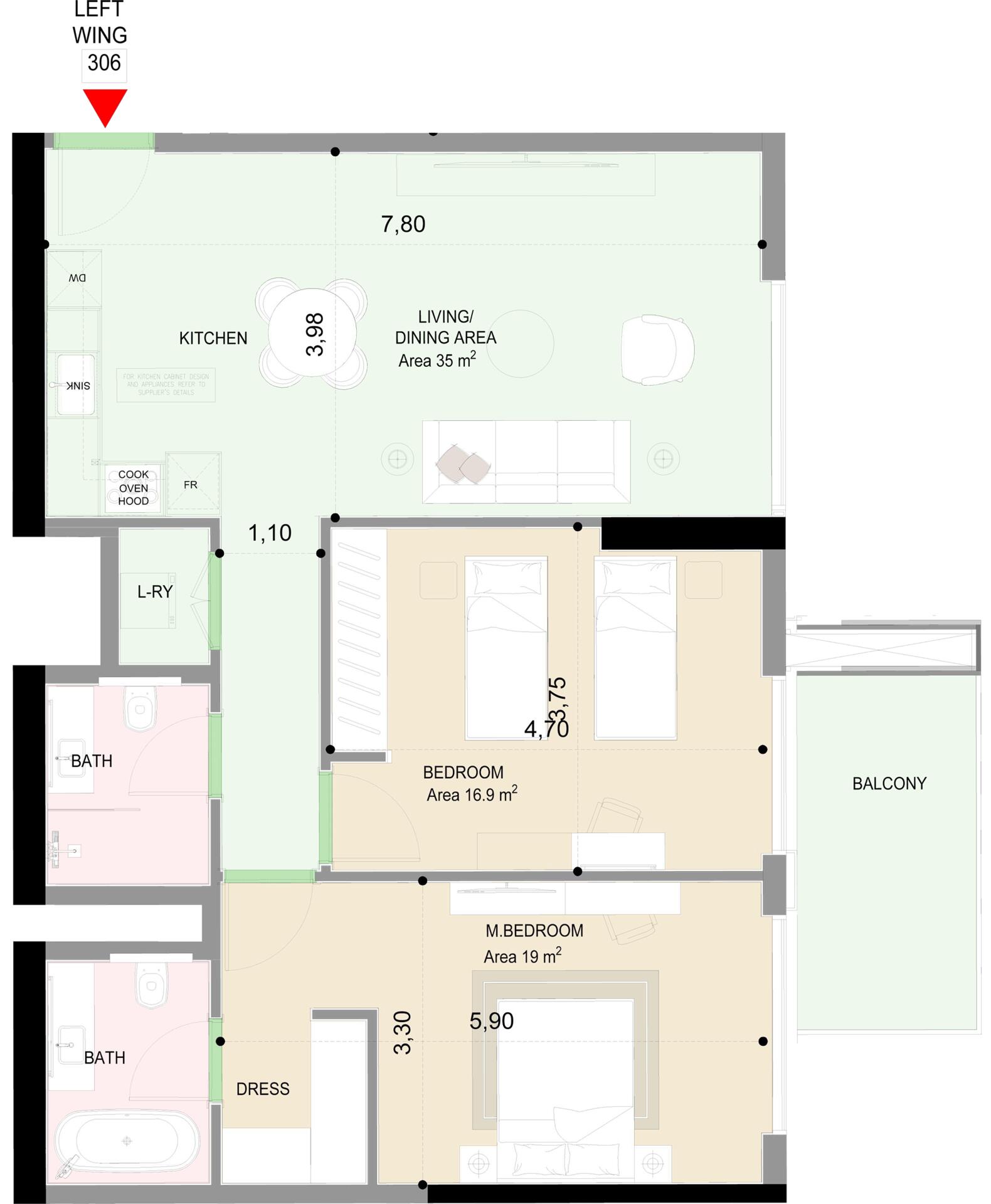 Floor plan — 2 BR