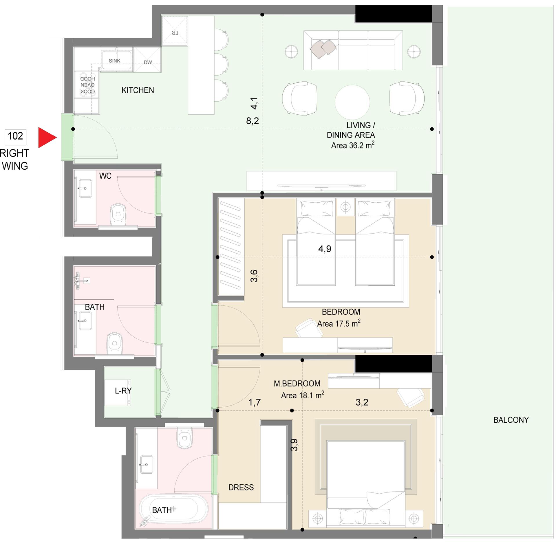 Floor plan — 2 BR