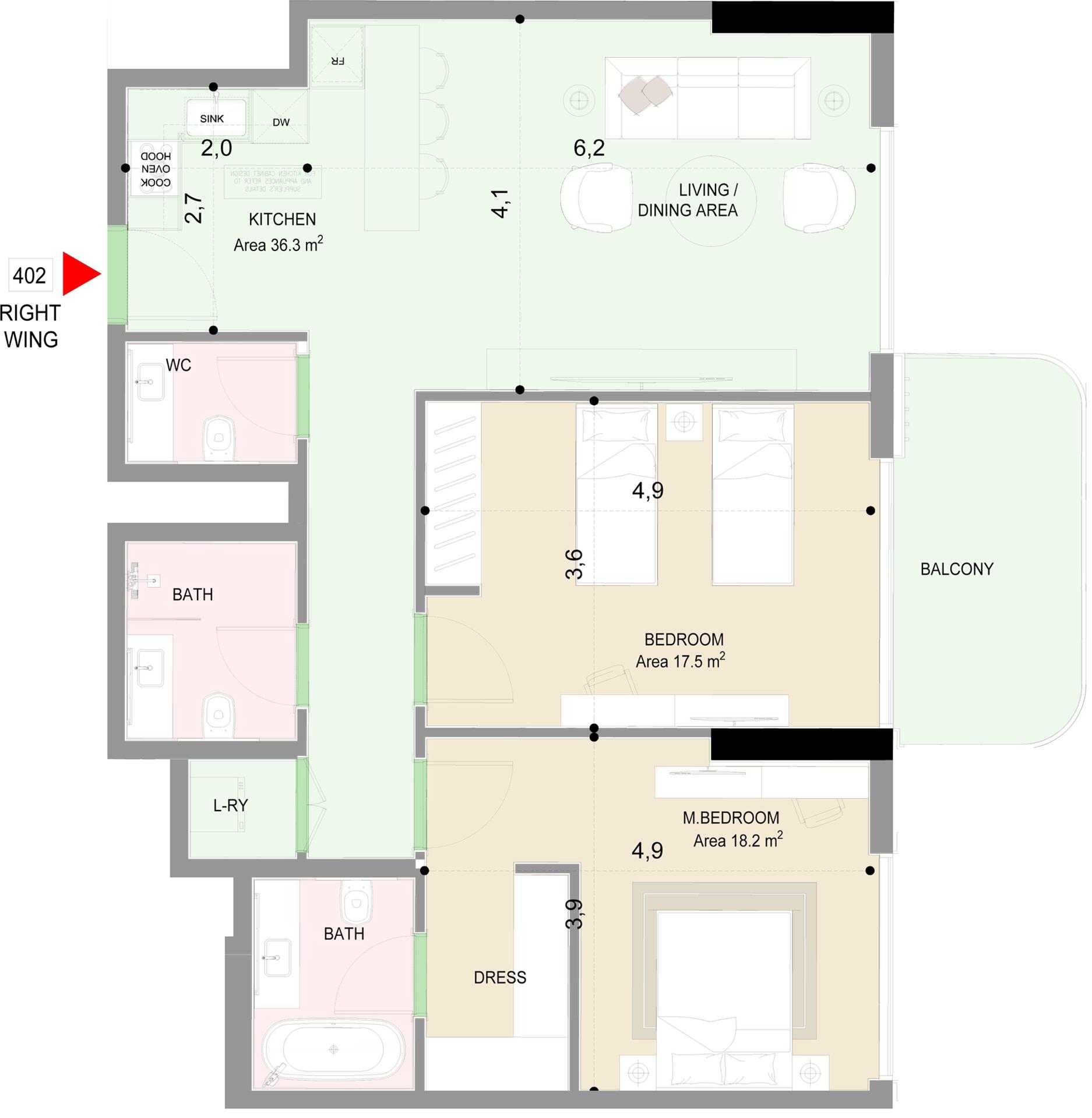 Floor plan — 2 BR