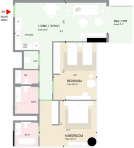 Floor plan — 2 BR