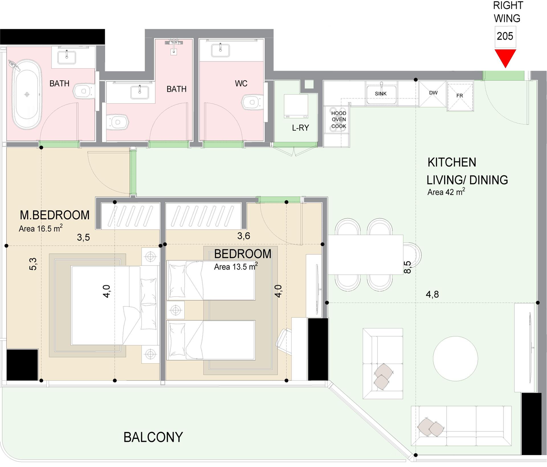 Floor plan — 2 BR
