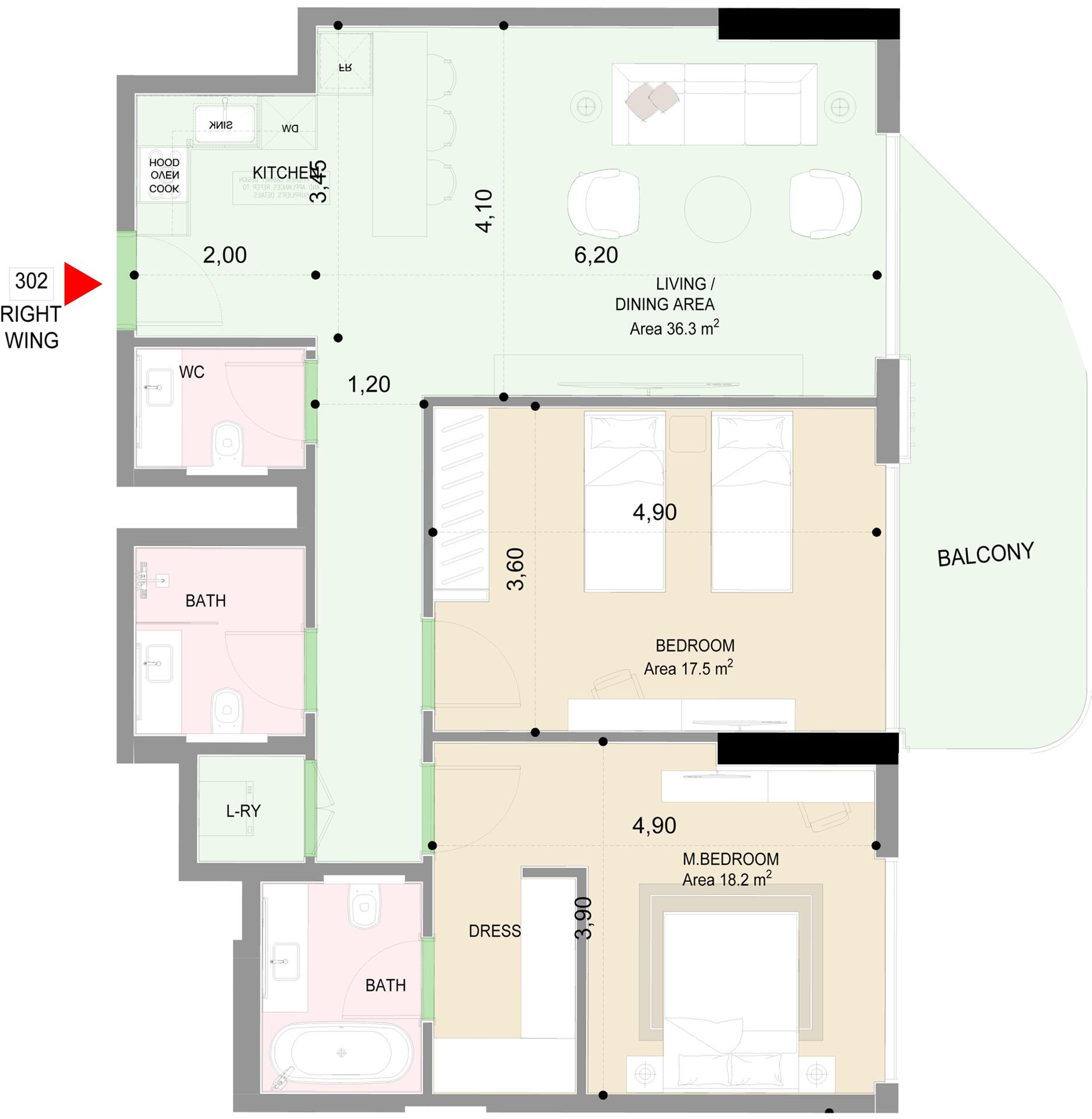 Floor plan — 2 BR