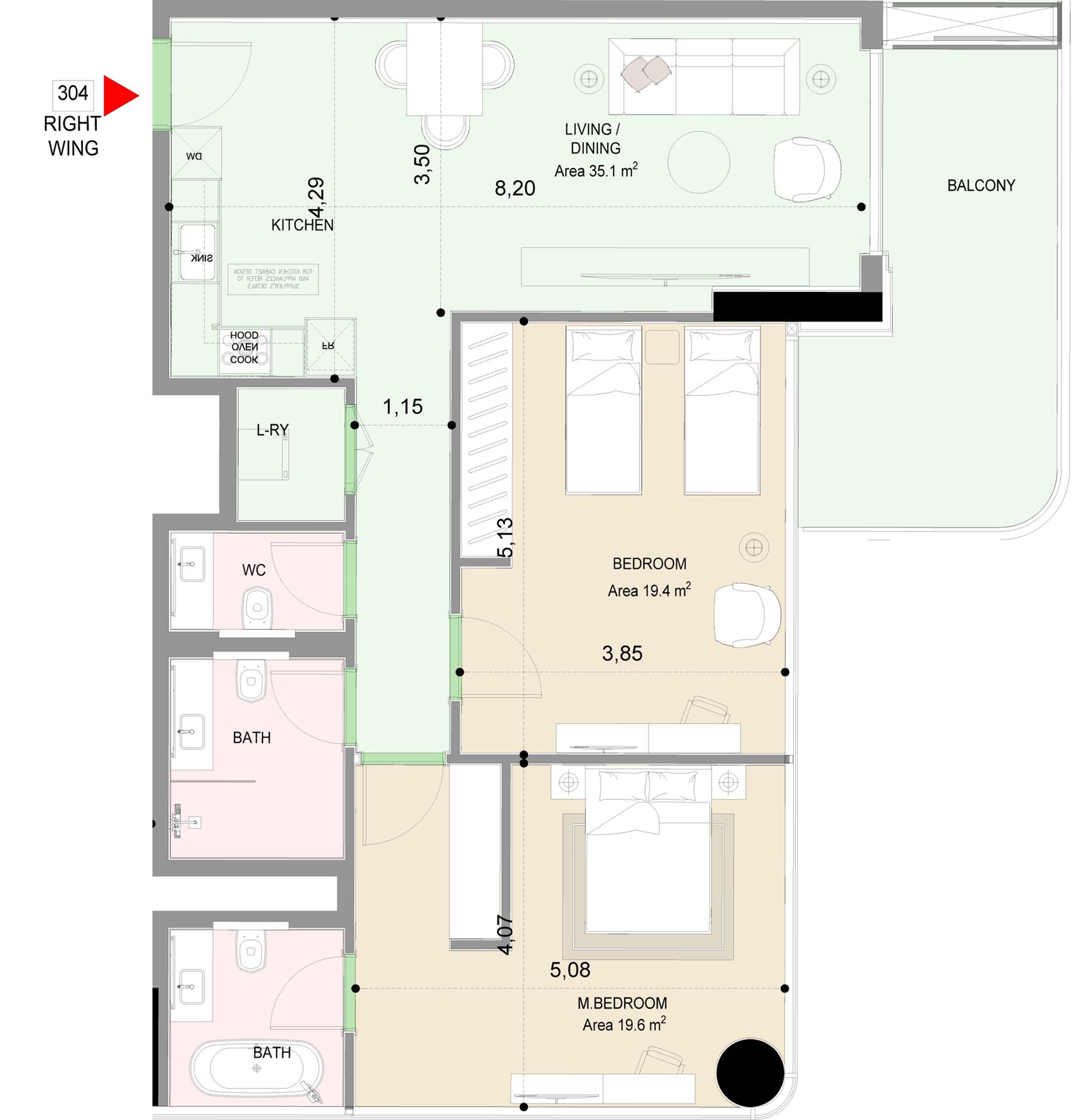 Floor plan — 2 BR