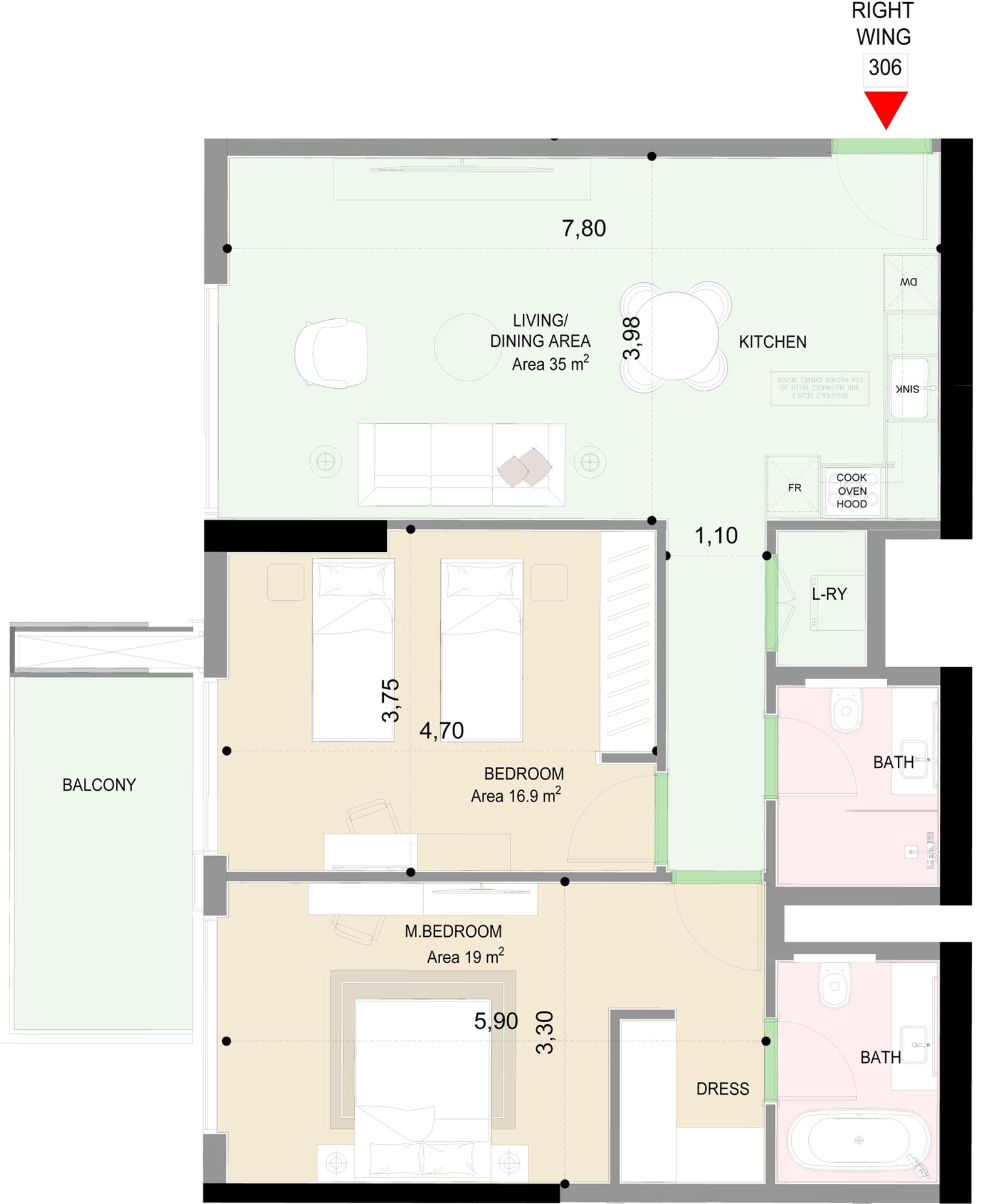 Floor plan — 2 BR