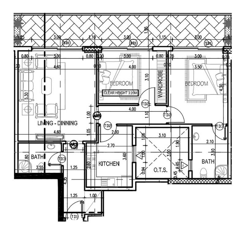 Floor plan — 2 BR