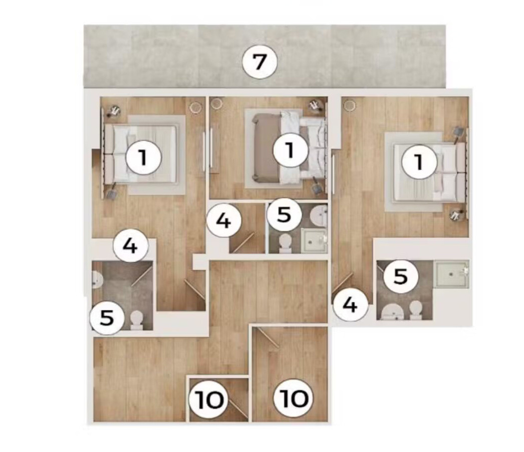Floor plan — 4 BR