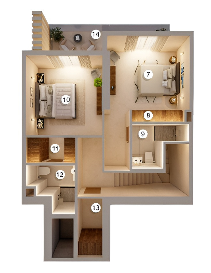 Floor plan — 3 BR