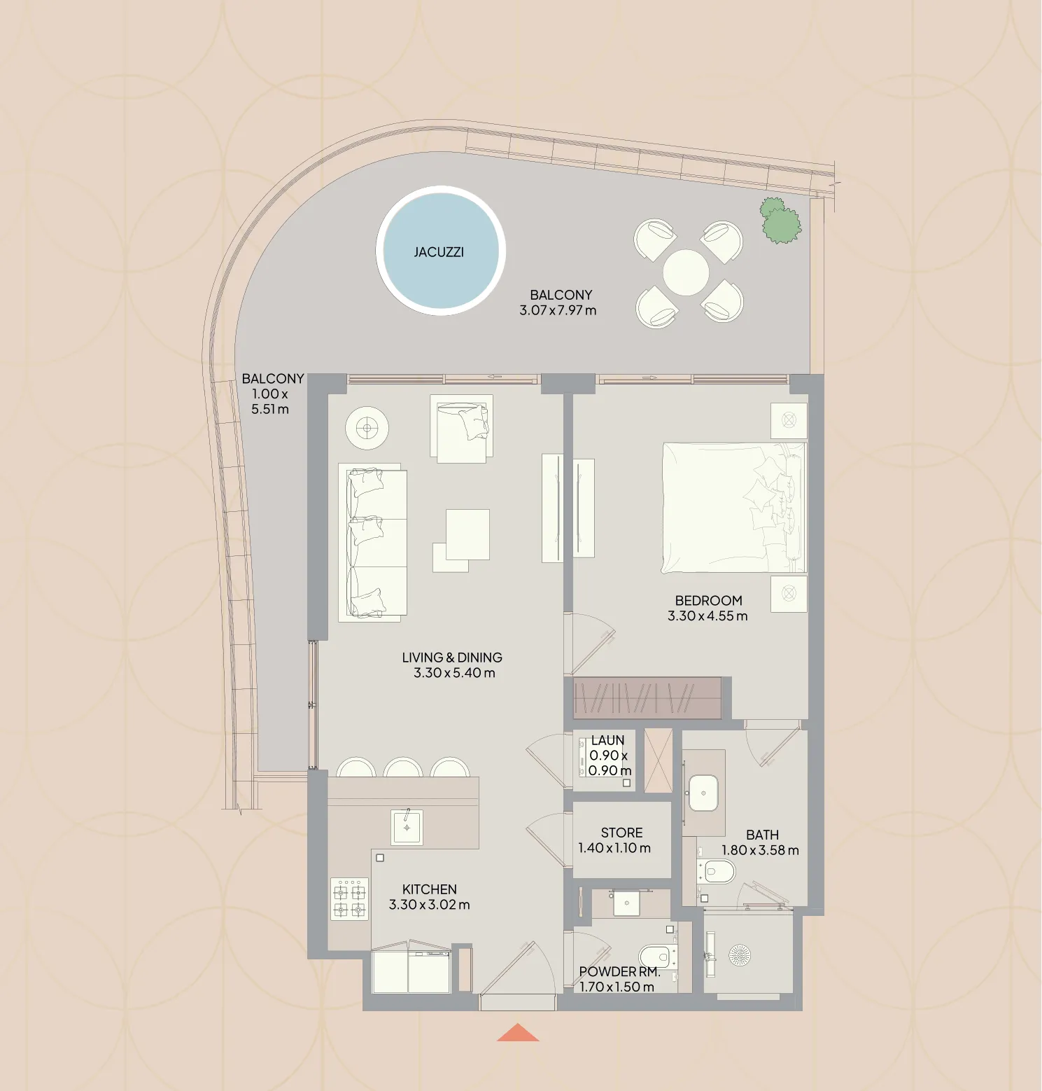 Floor plan — 1 BR