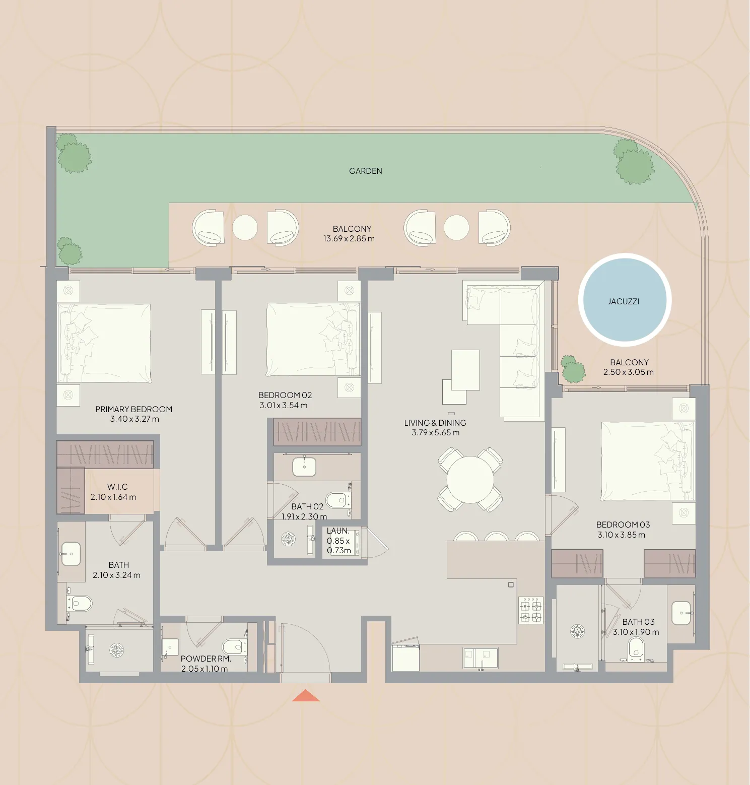 Floor plan — 3 BR