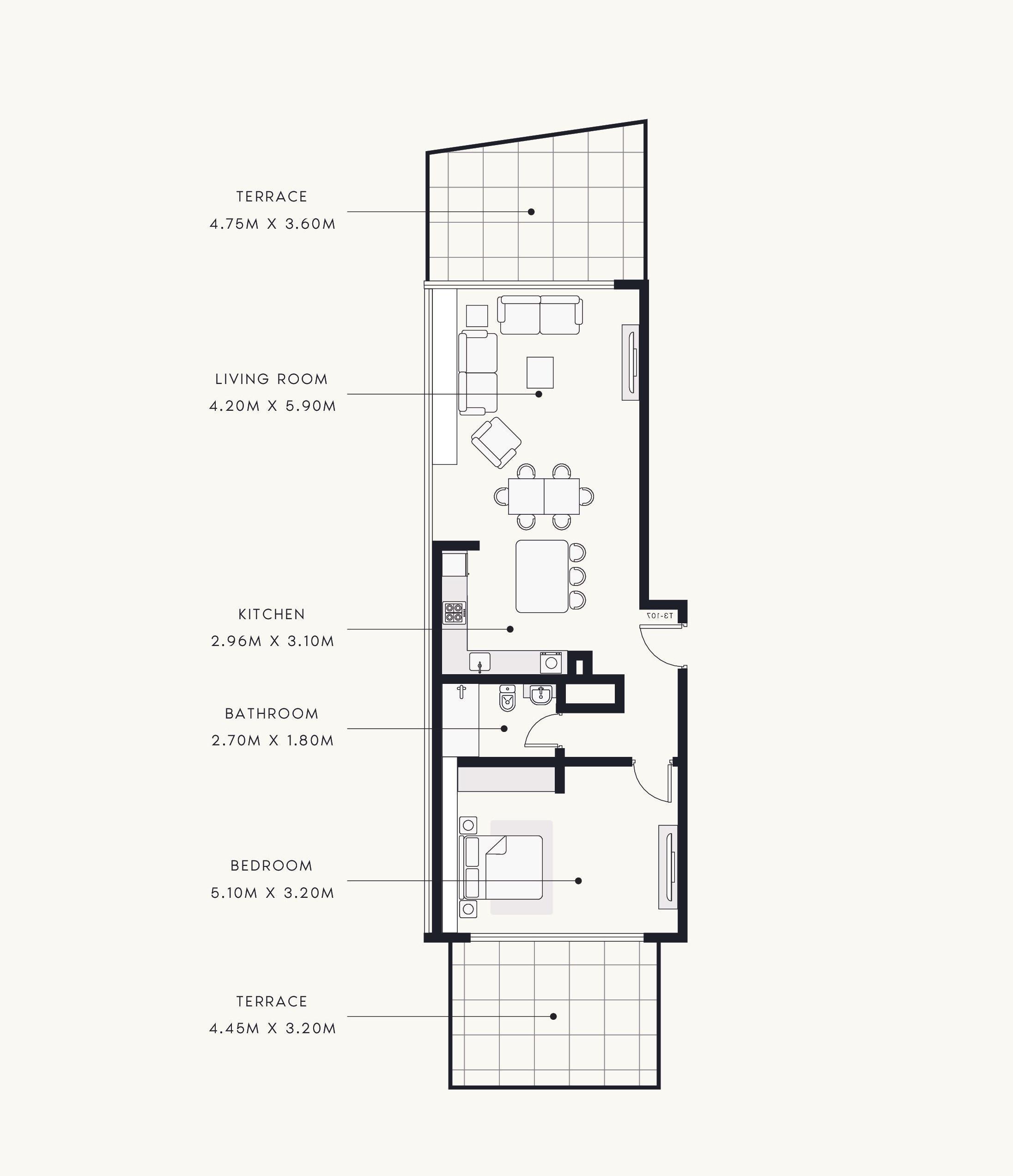 Floor plan — 1 BR