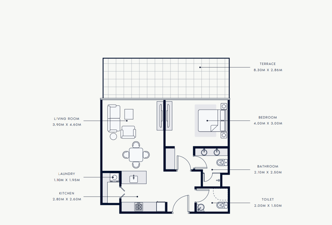 Floor plan — 1 BR