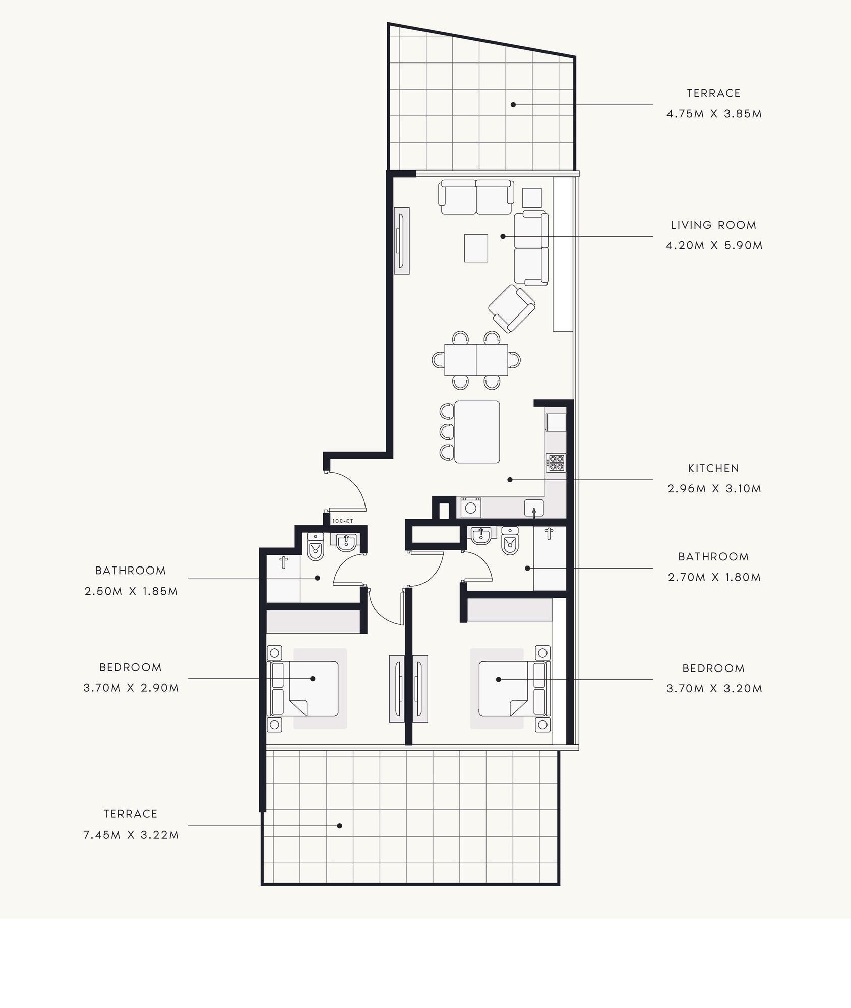 Floor plan — 2 BR