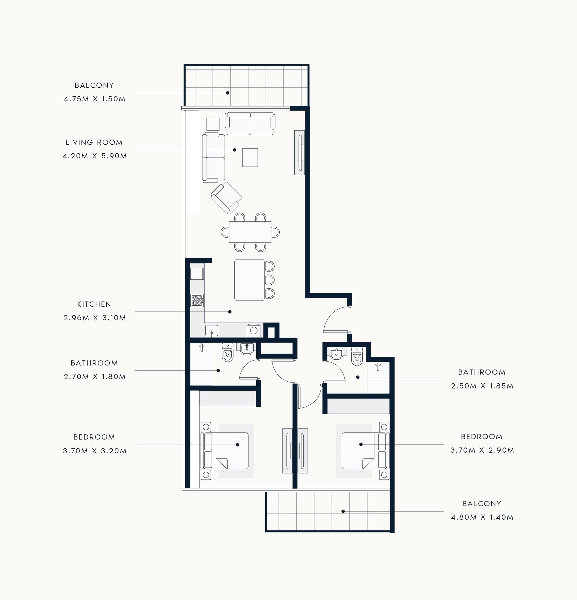 Floor plan — 2 BR