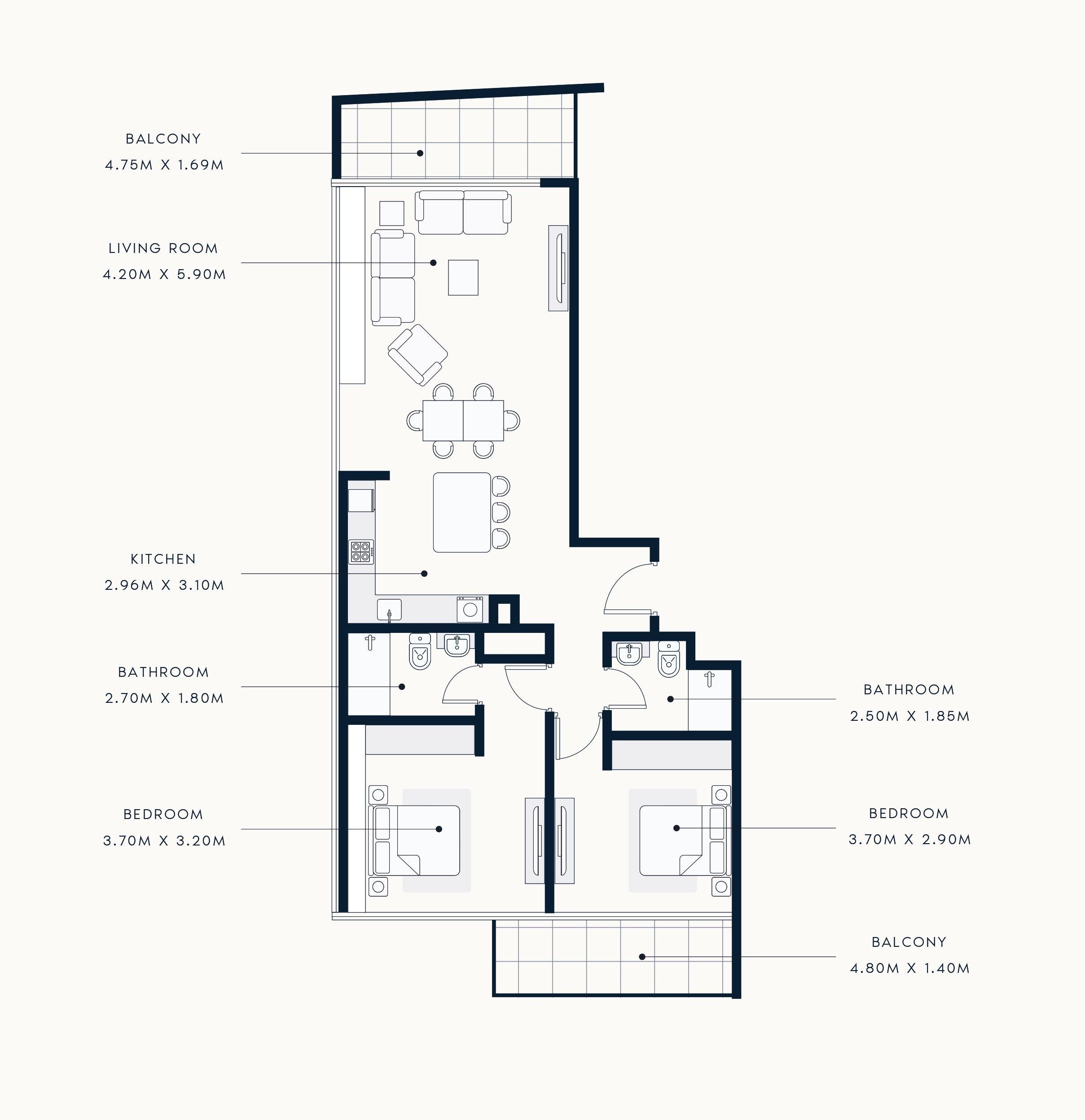 Floor plan — 2 BR