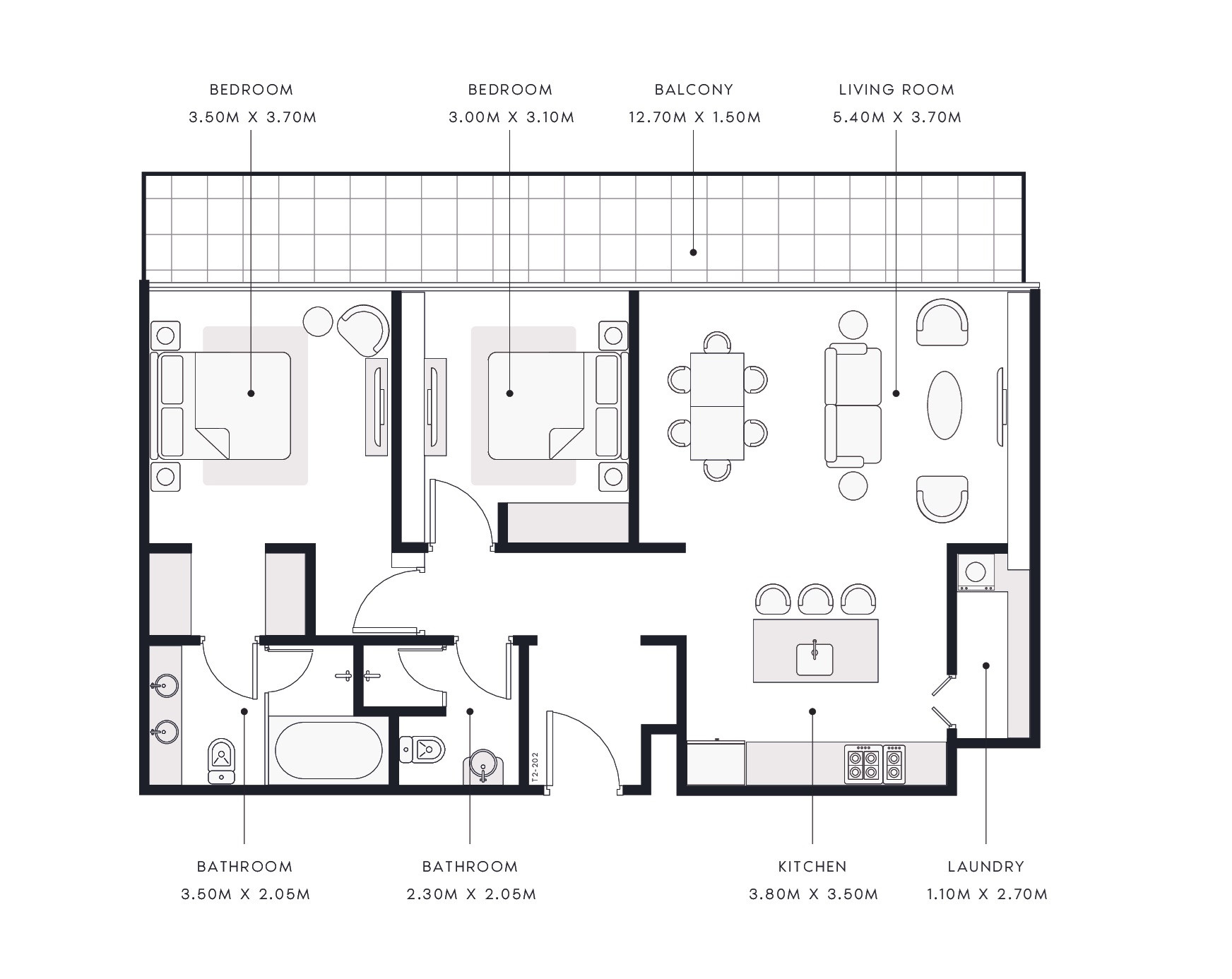 Floor plan — 2 BR