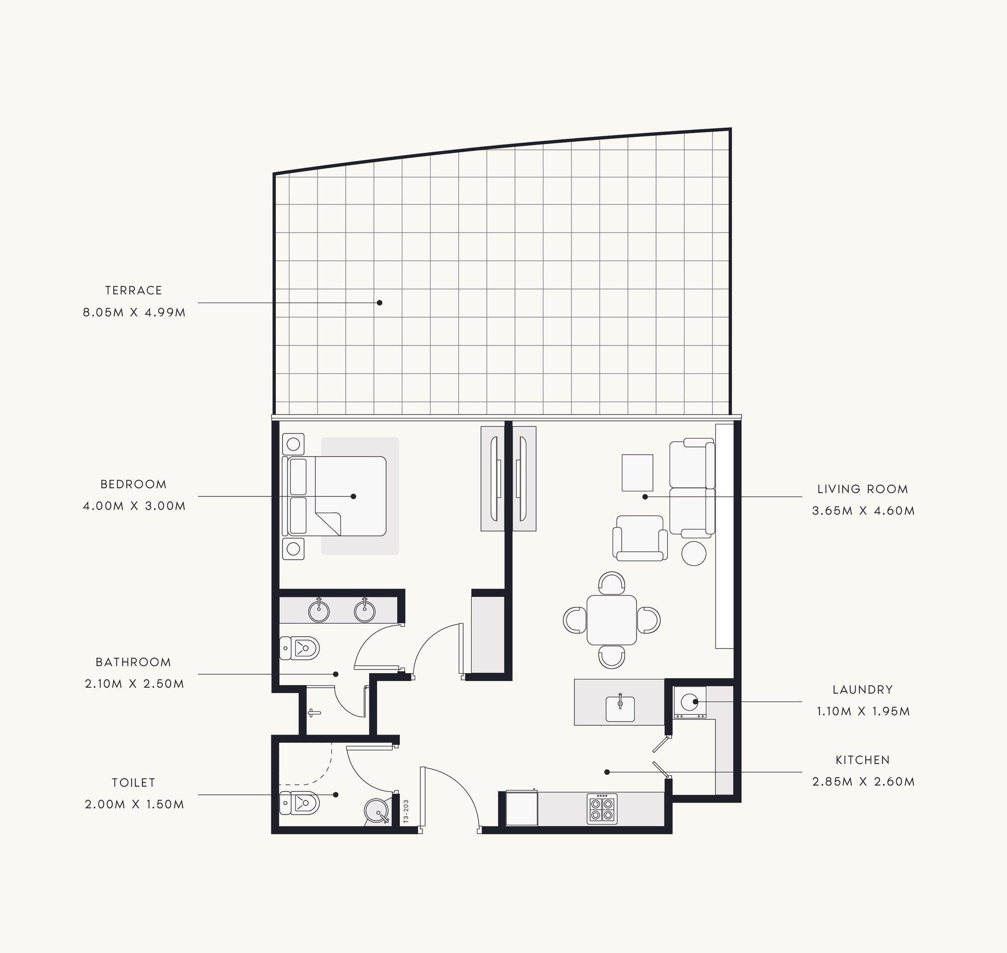 Floor plan — 1 BR