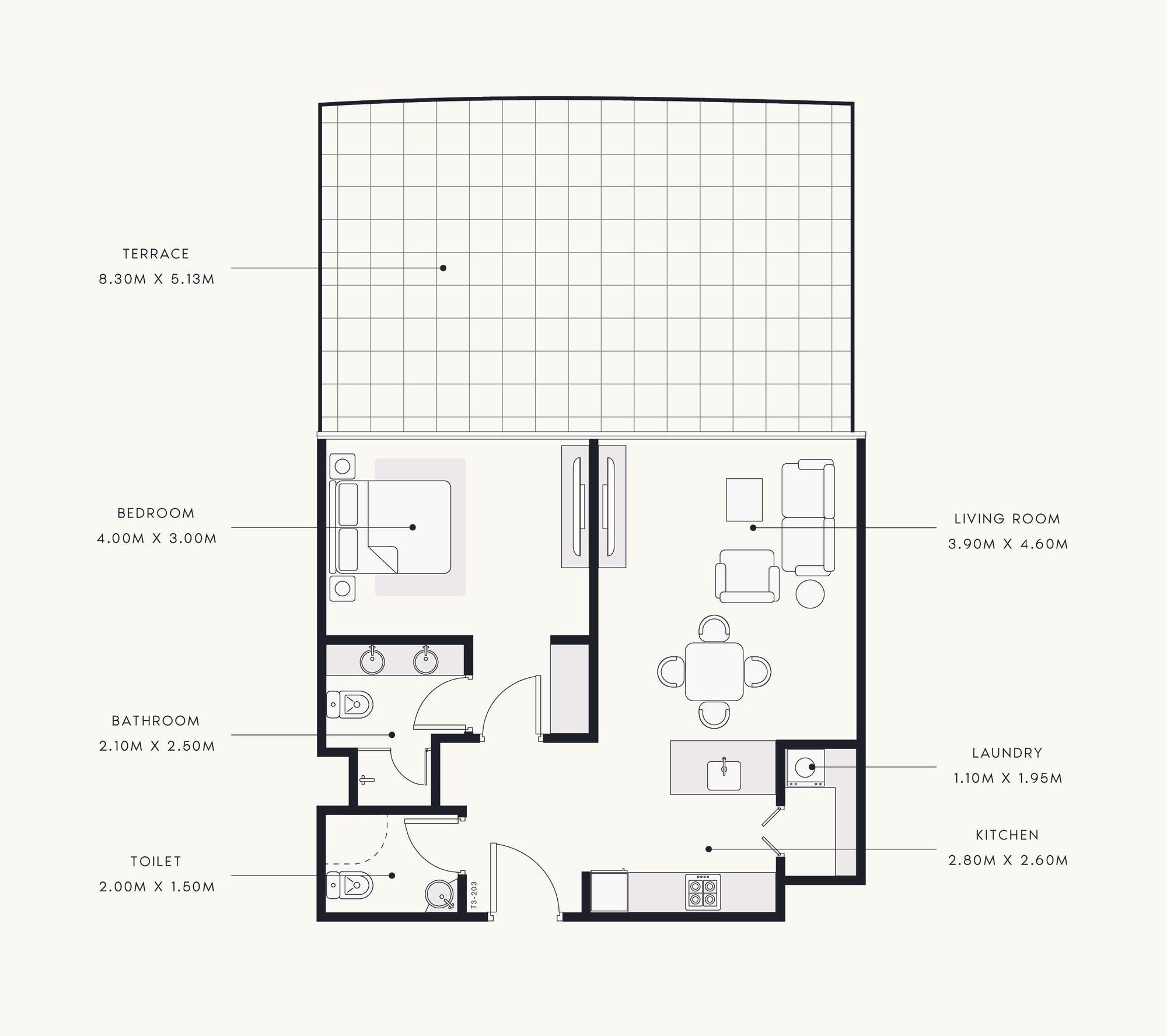Floor plan — 1 BR