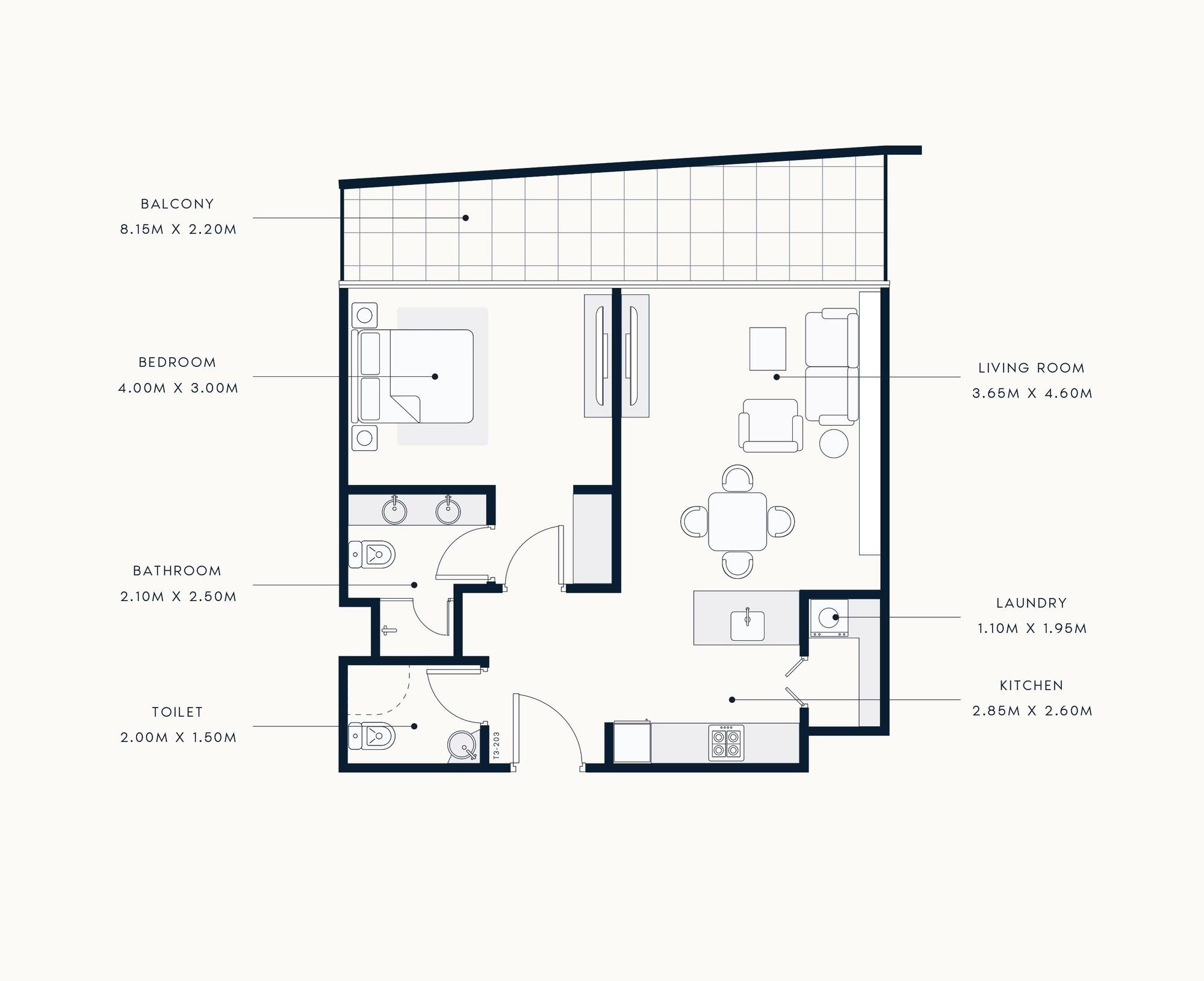 Floor plan — 1 BR