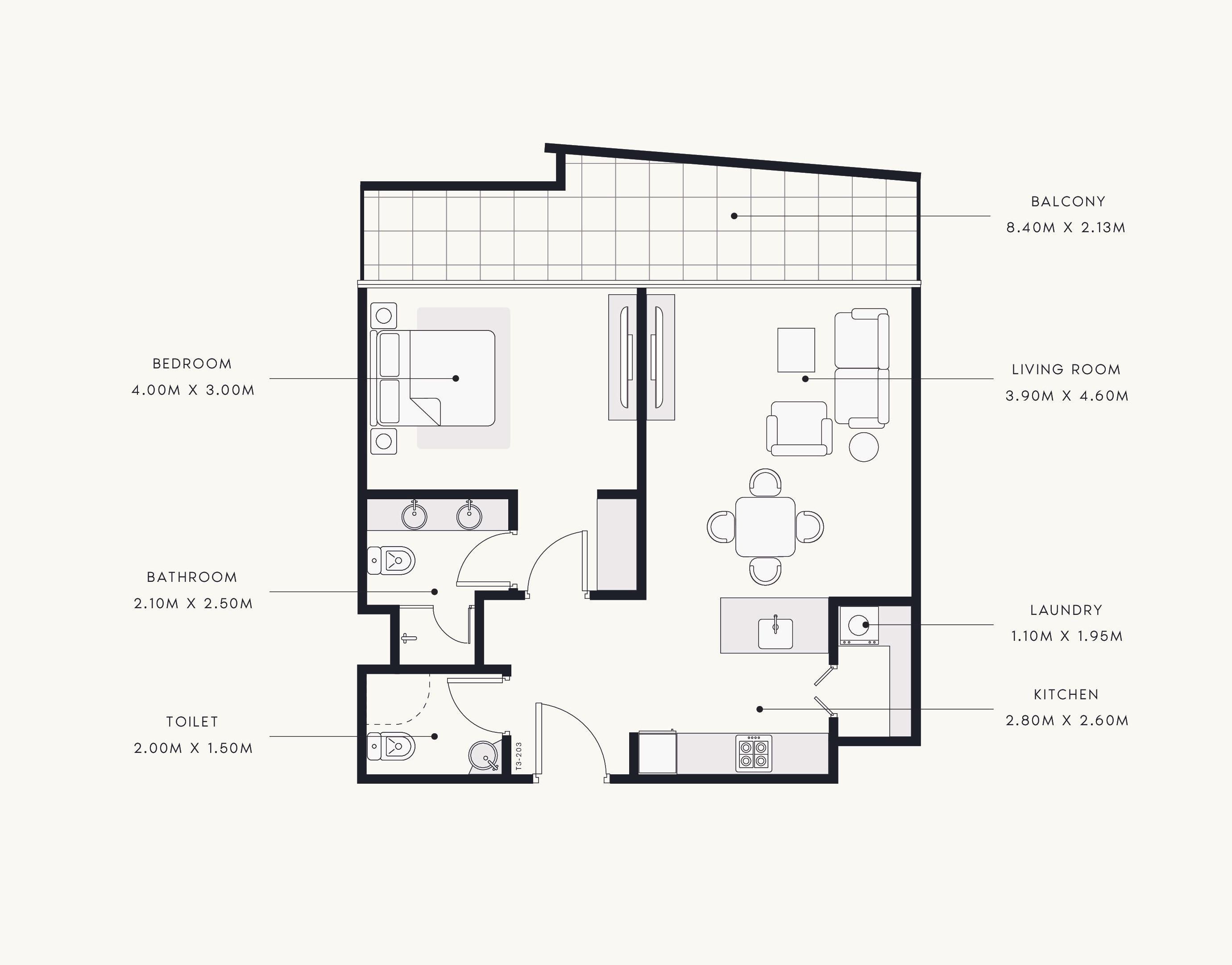 Floor plan — 1 BR