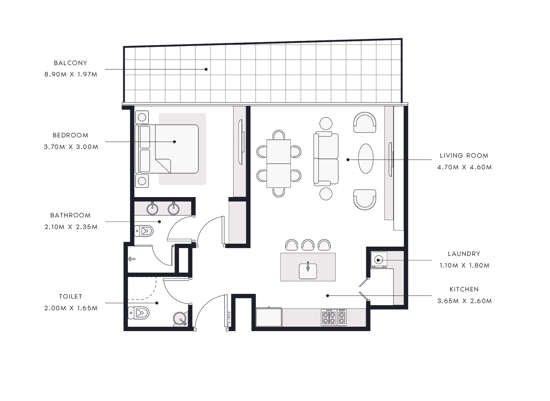 Floor plan — 1 BR