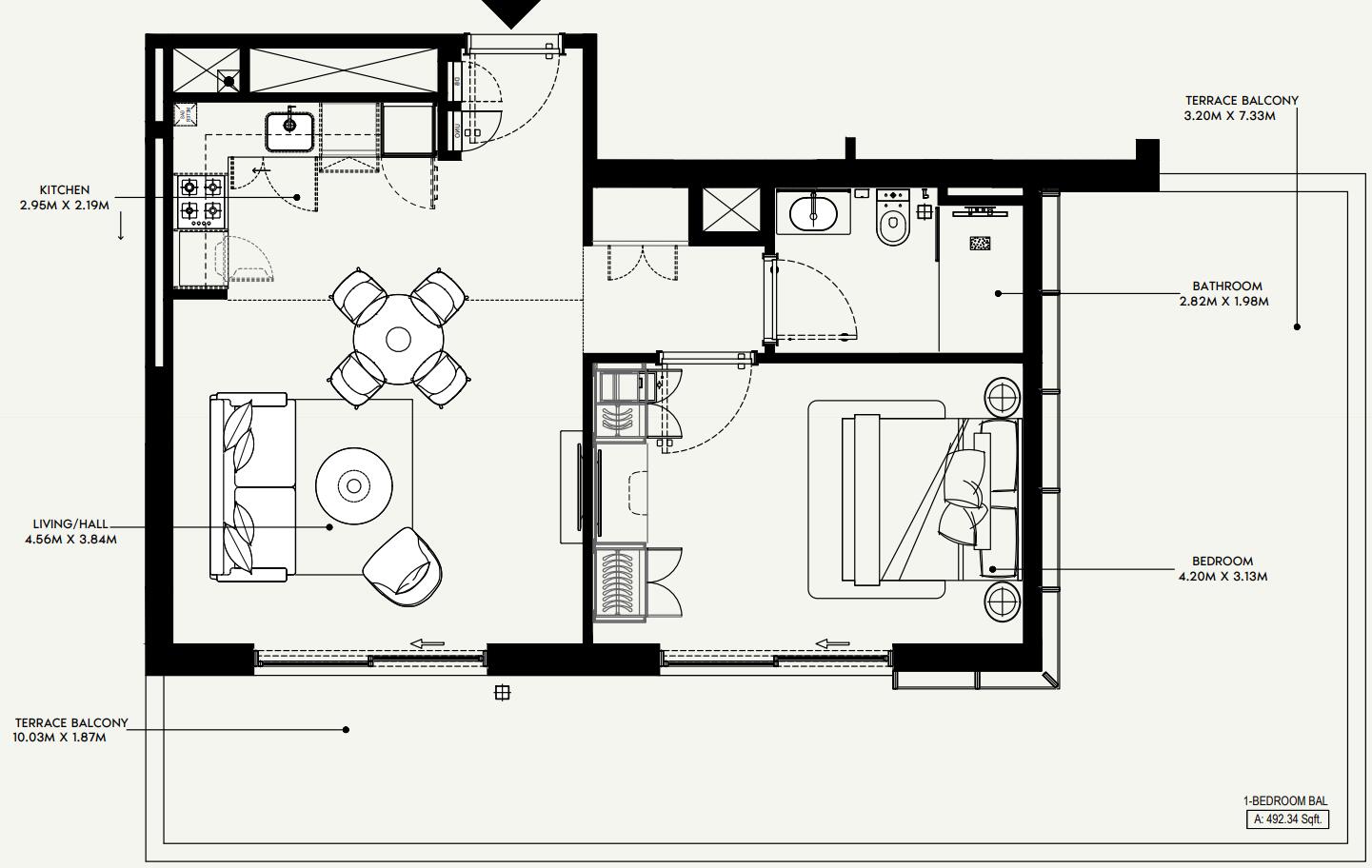 Floor plan — 1 BR