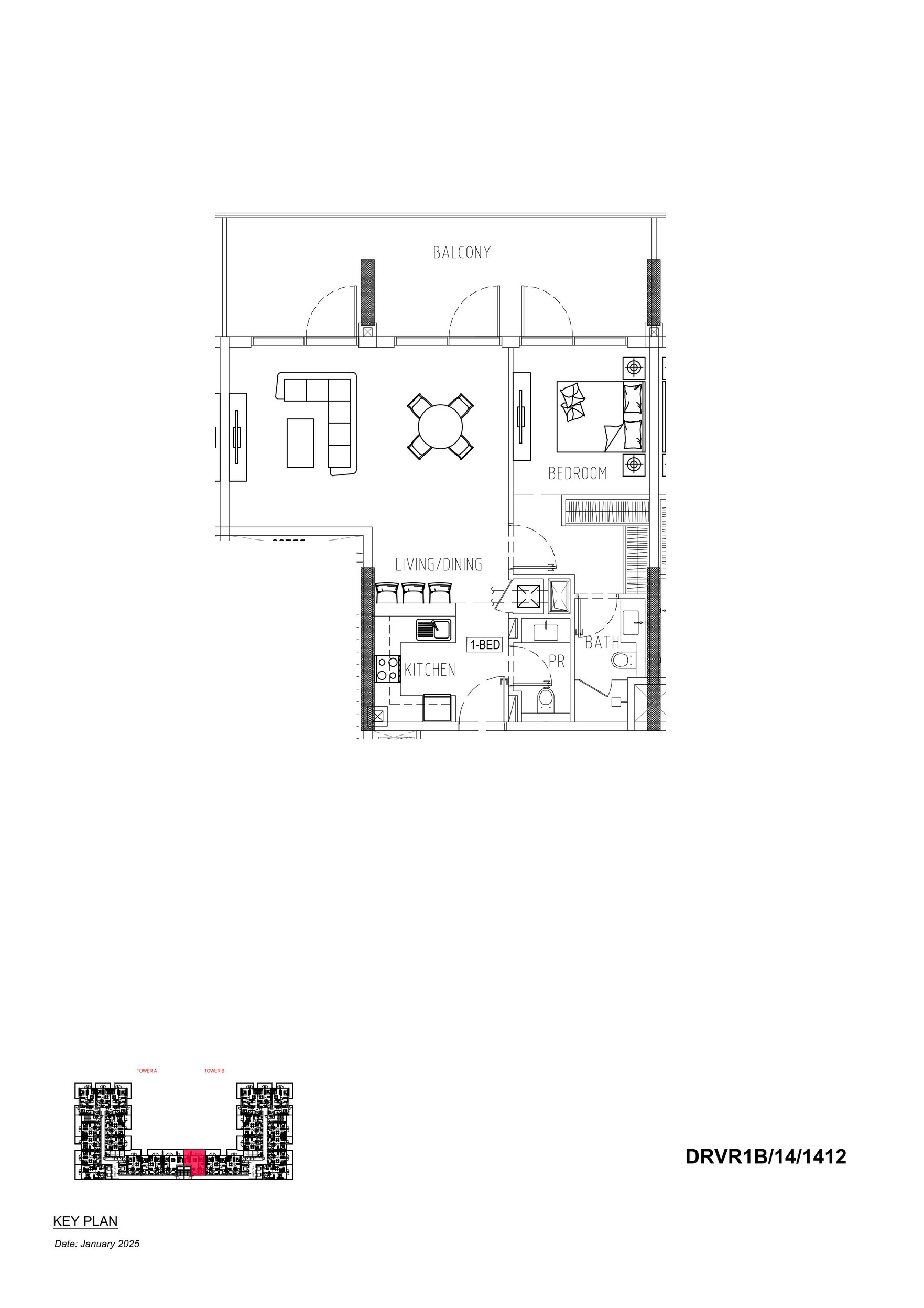 Floor plan — 1 BR