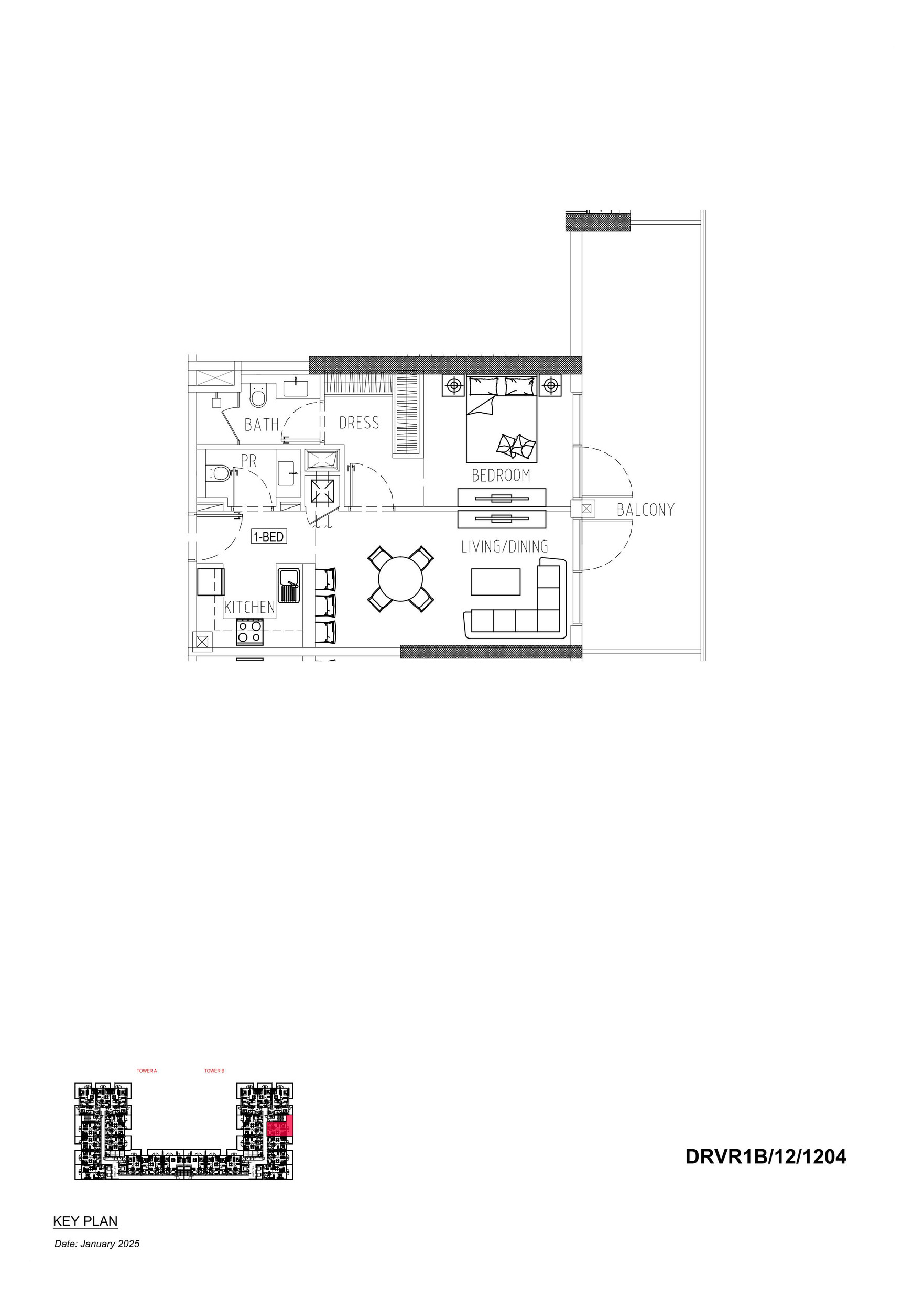 Floor plan — 1 BR