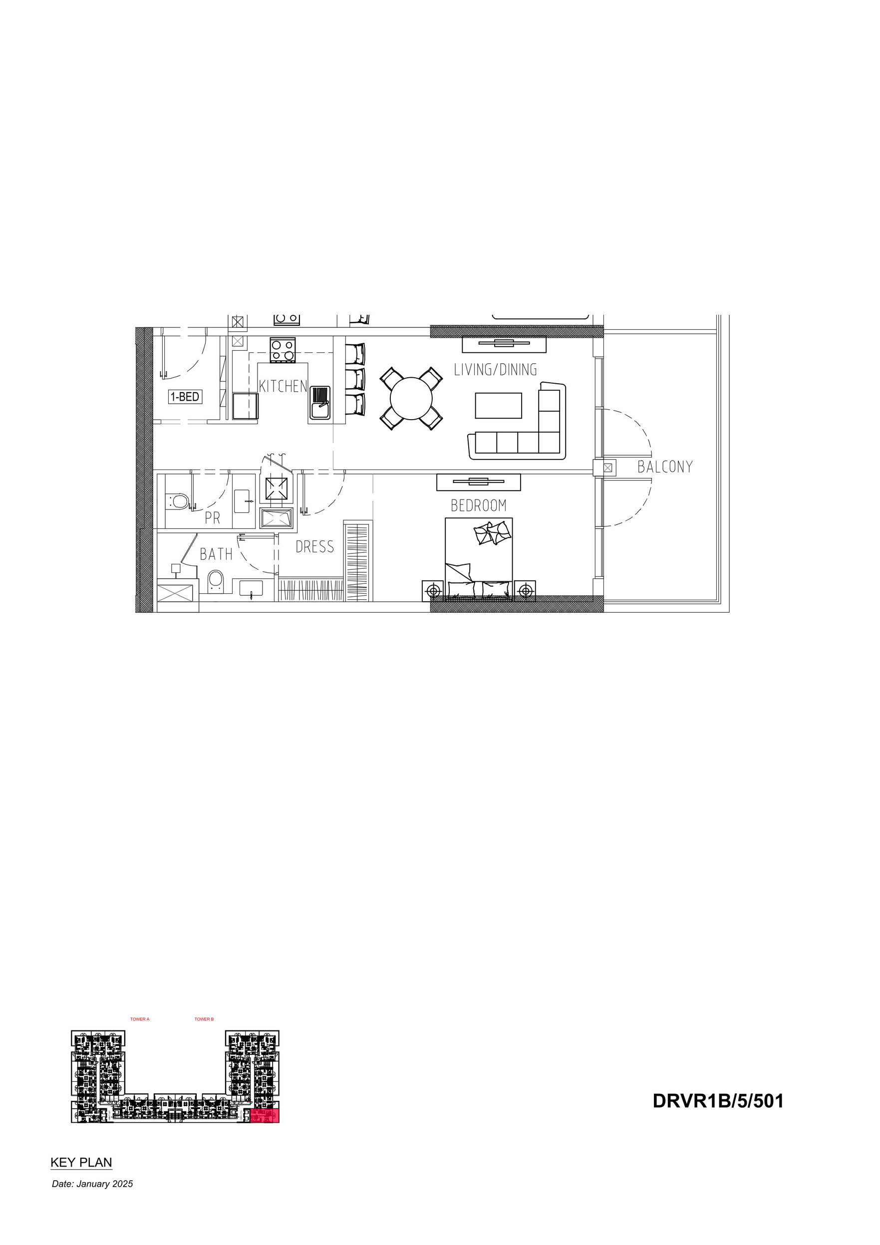 Floor plan — 1 BR