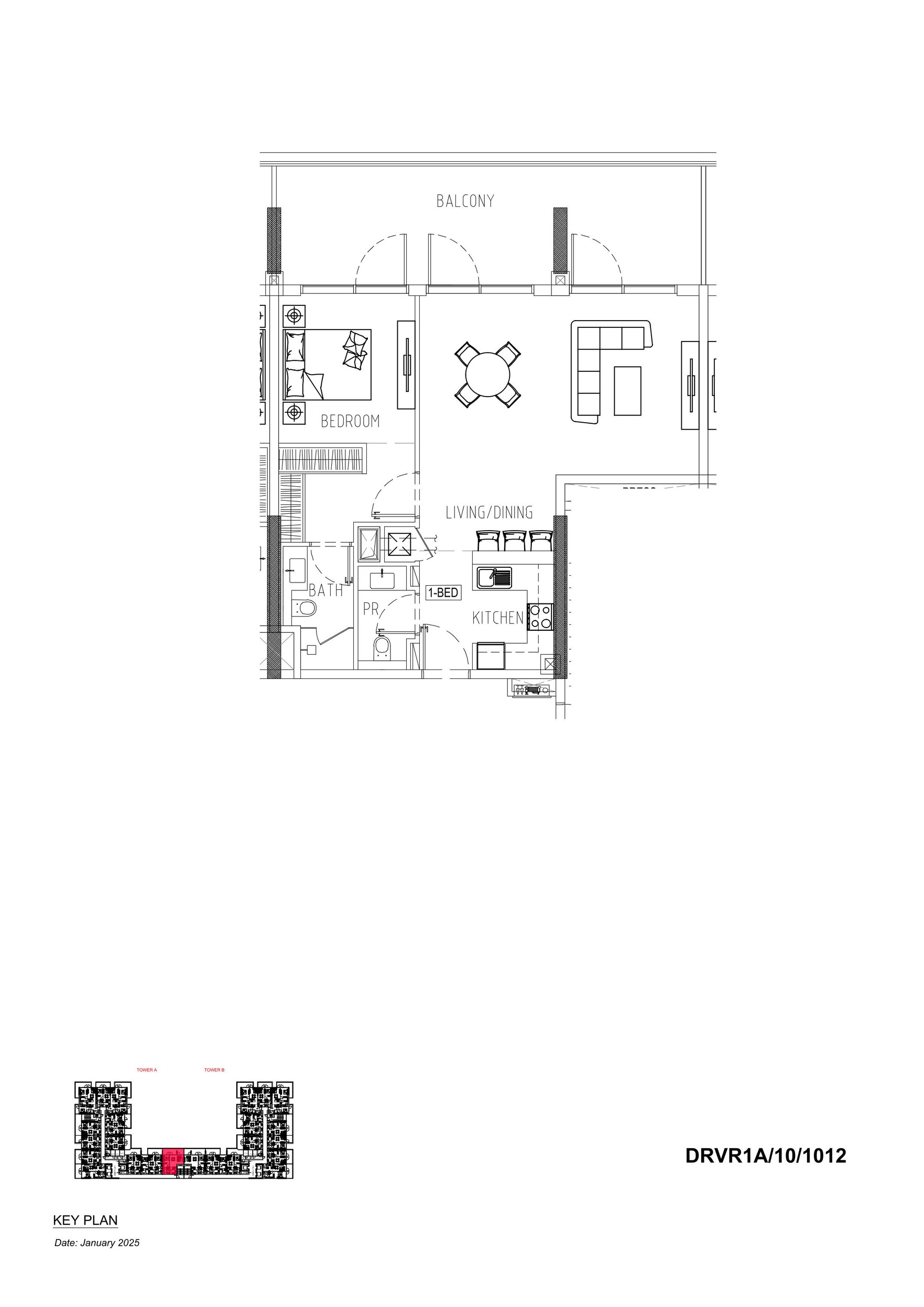Floor plan — 1 BR