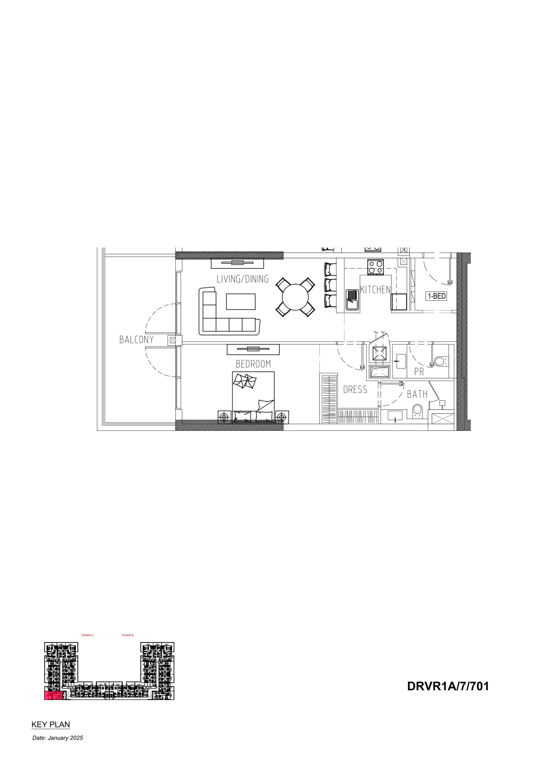 Floor plan — 1 BR