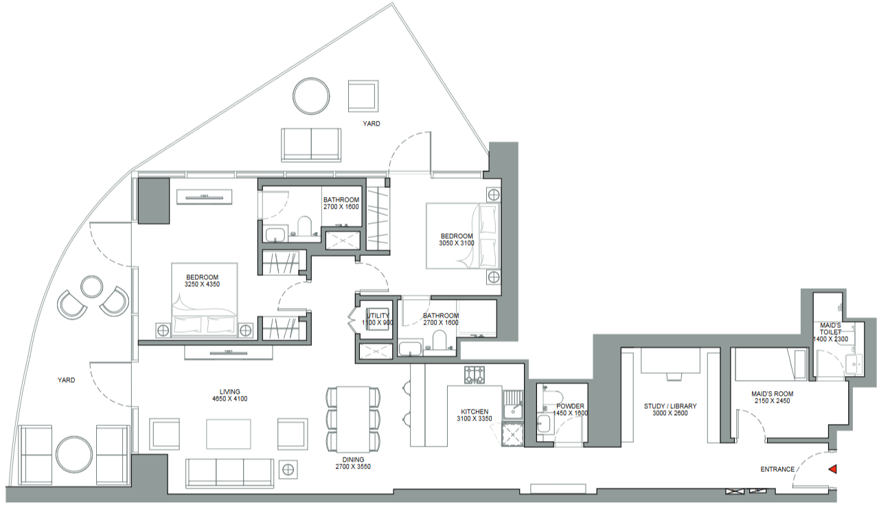 Floor plan — 2.5 BR