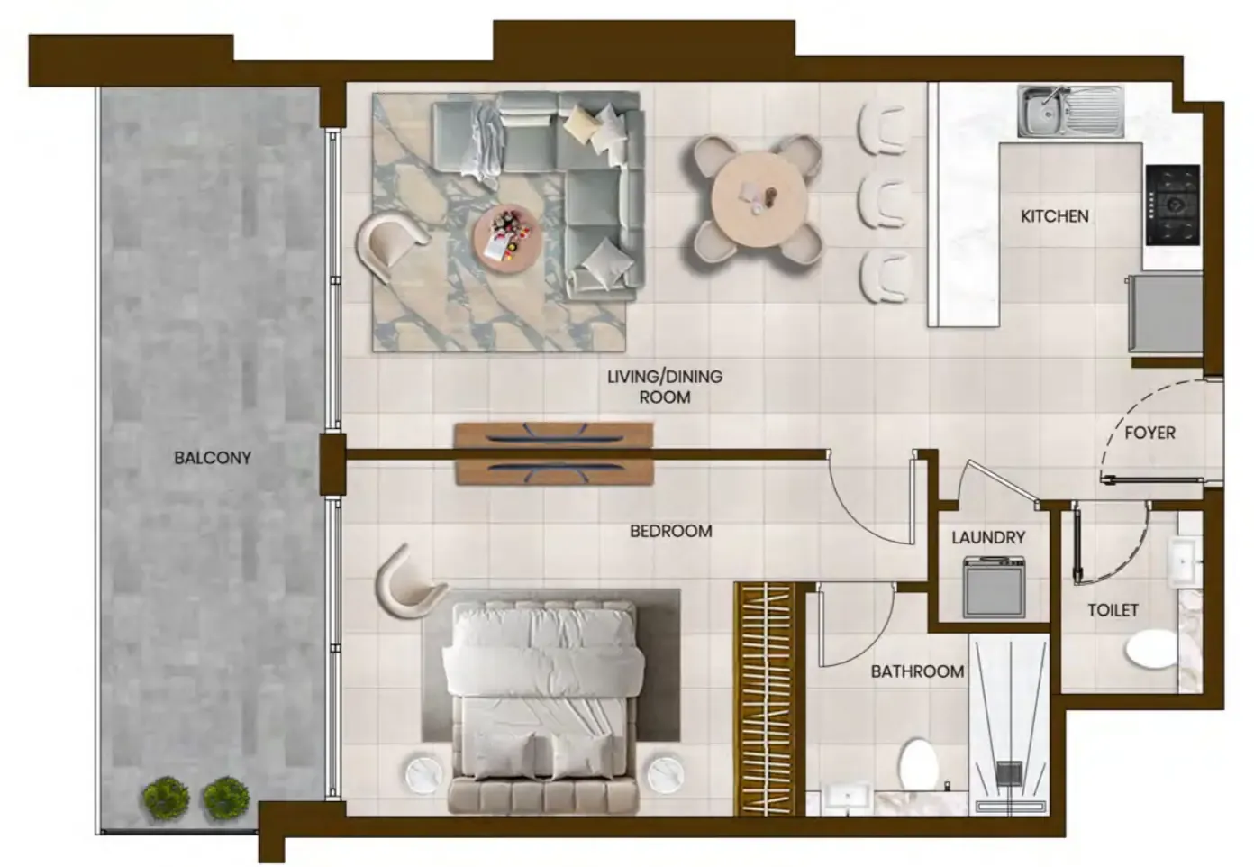 Floor plan — 1 BR