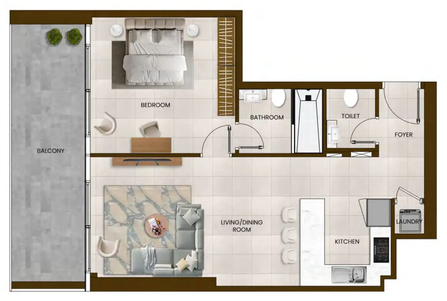 Floor plan — 1 BR