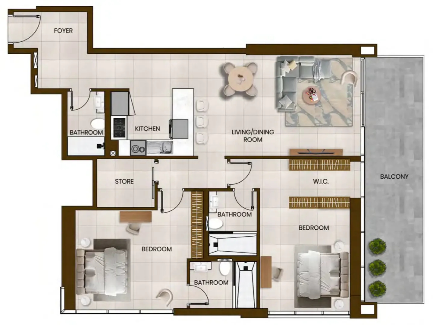 Floor plan — 2 BR