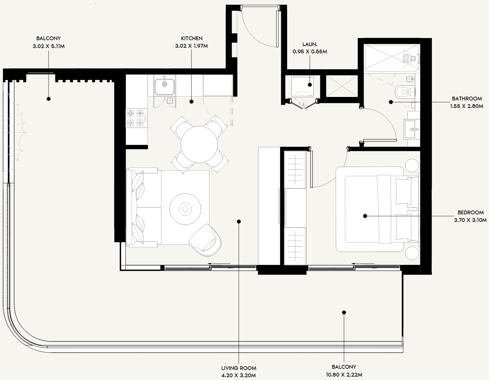 Floor plan — 1 BR