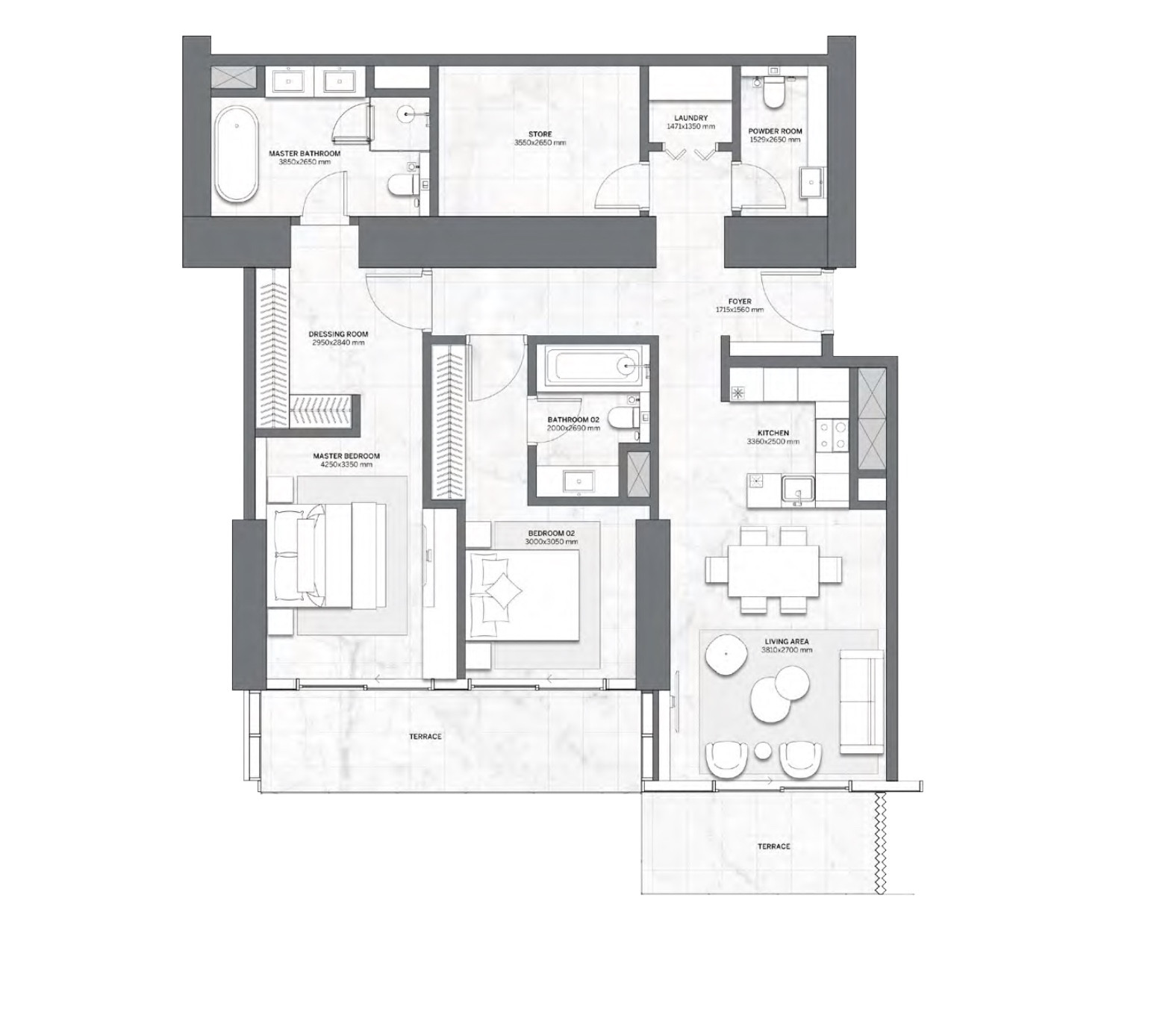 Floor plan — 2 BR