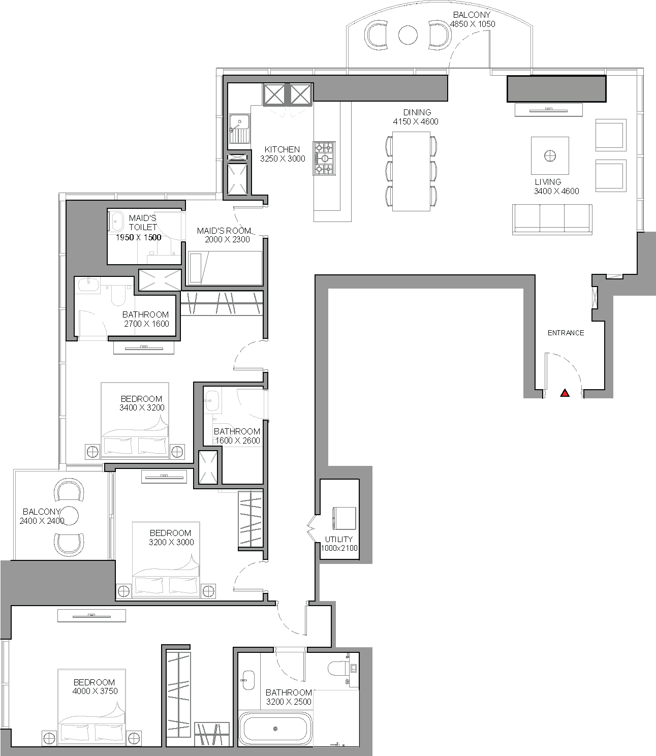 Floor plan — 3 BR